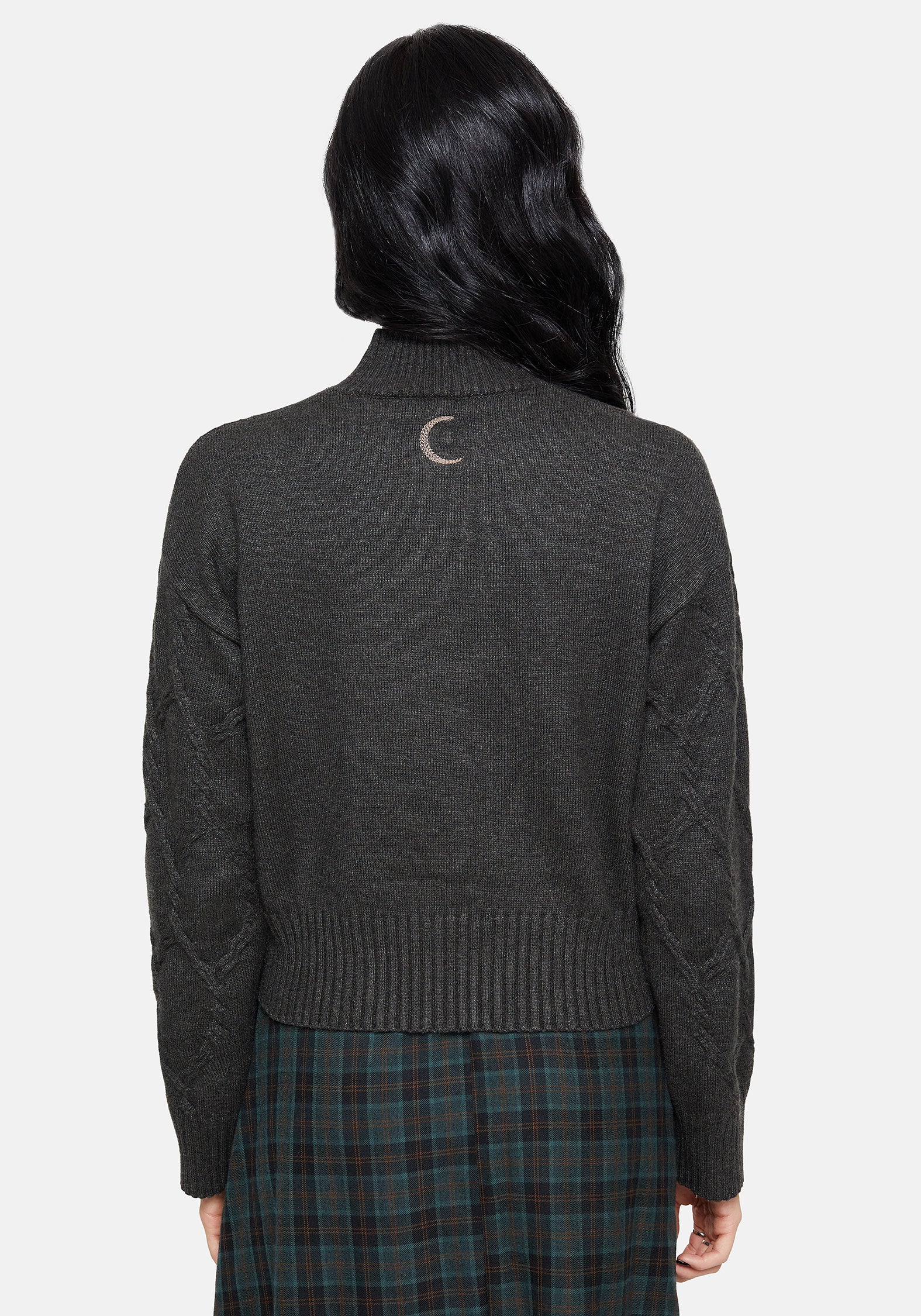 Abellona Embroidered Cable Knit Sweater - Image 3