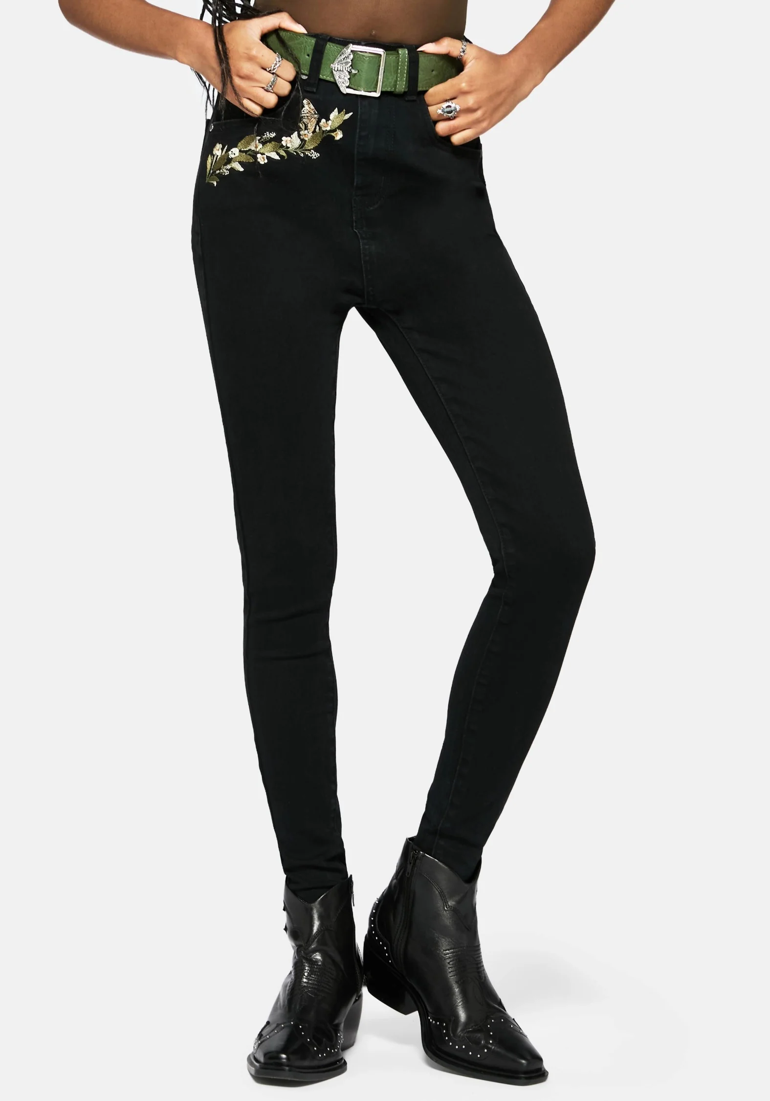 Abundance Embroidered Denim Skinny Jean