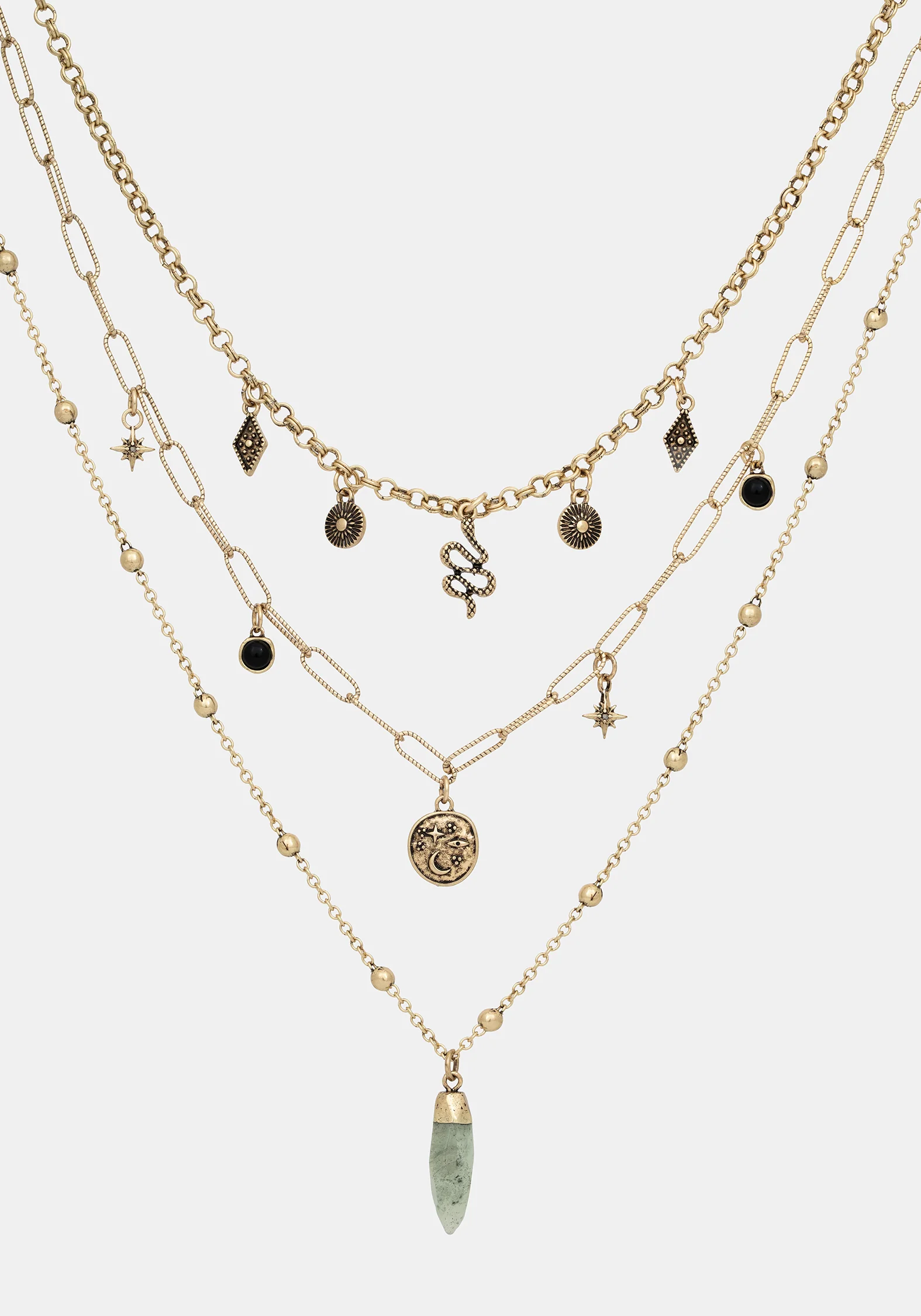 Alexen Snake Disc Layered Necklace - Image 4
