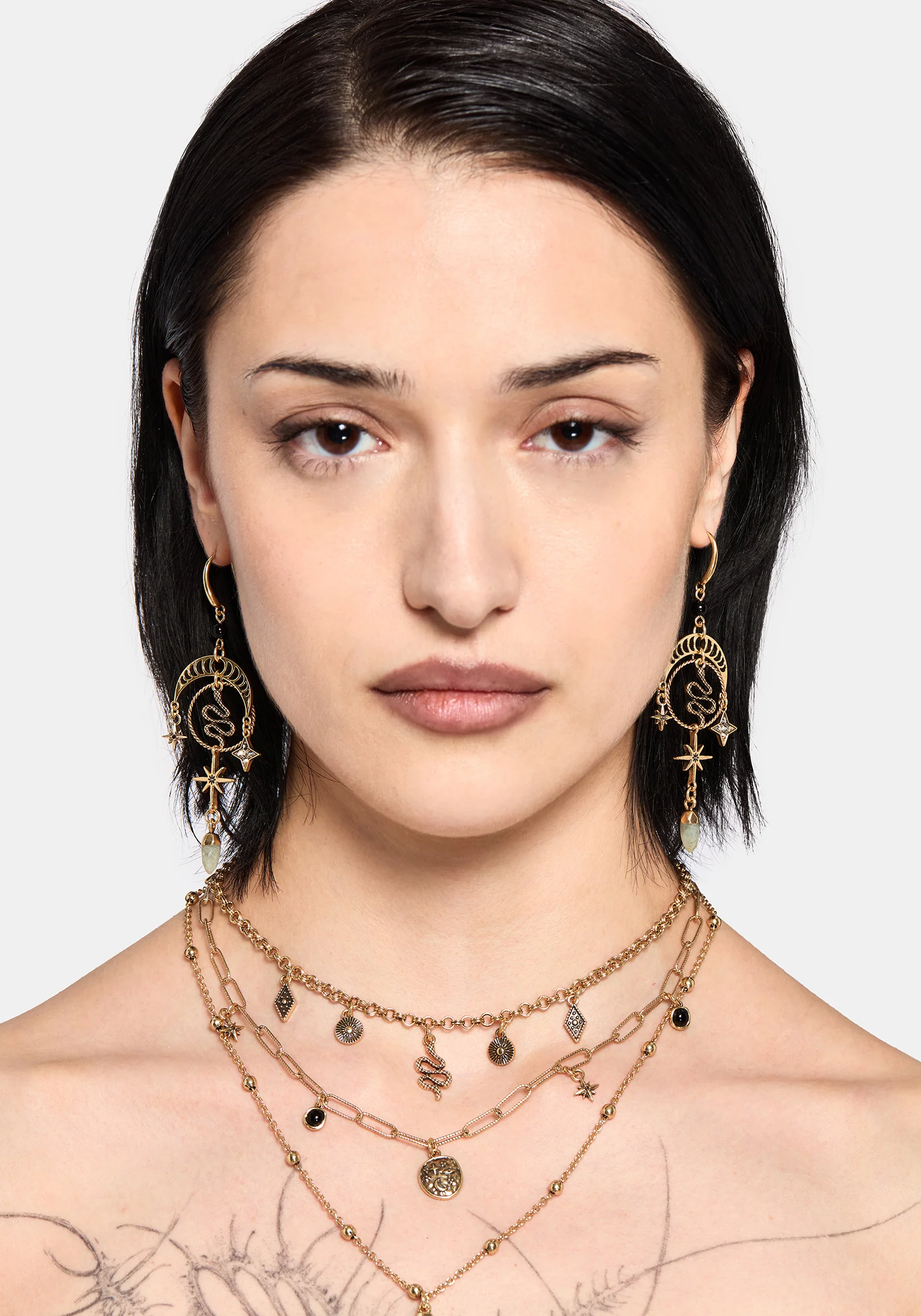 Alexen Snake Moon Earrings - Image 3