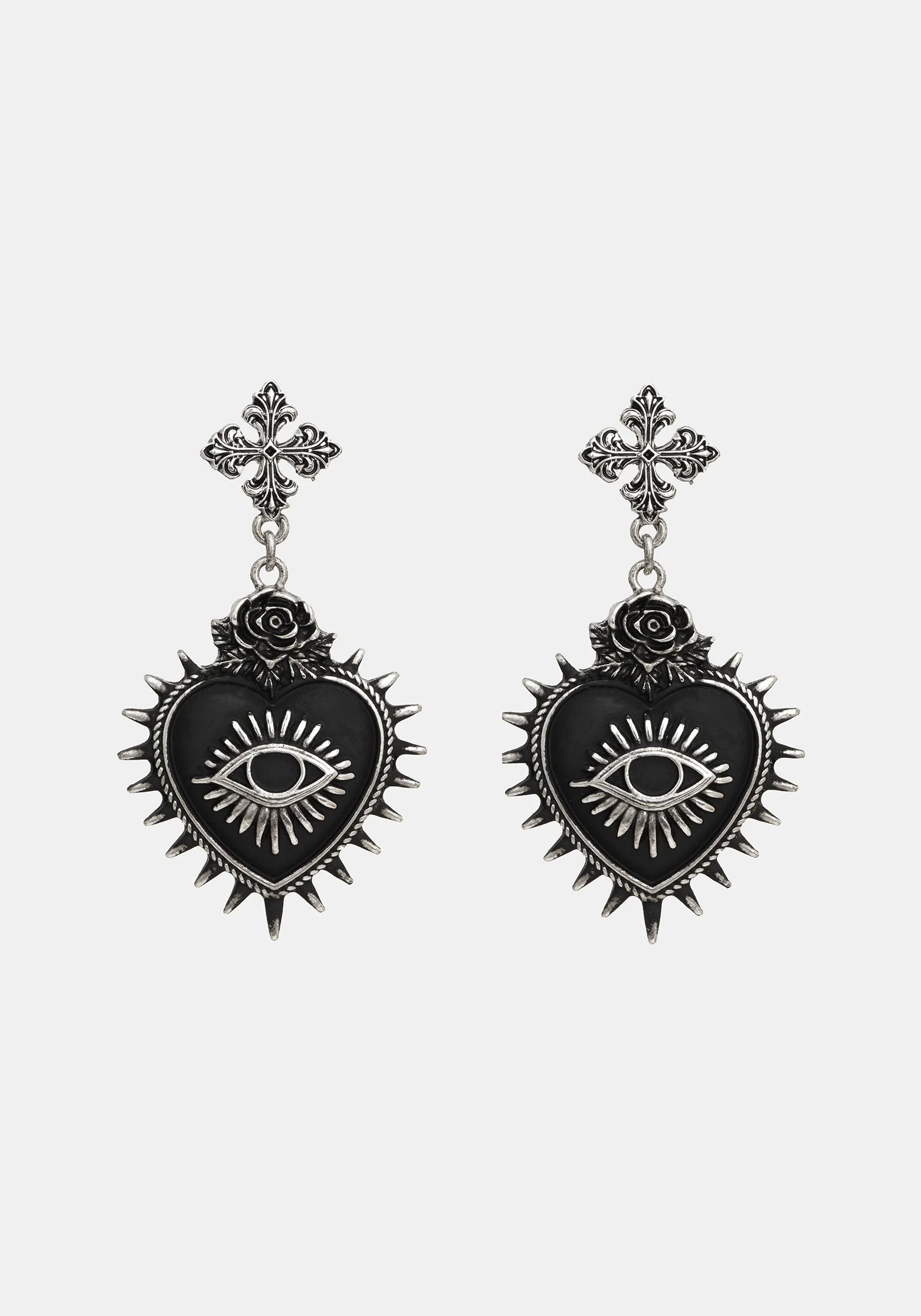 Amada Prickle Sacred Heart Drop Earrings - Image 2