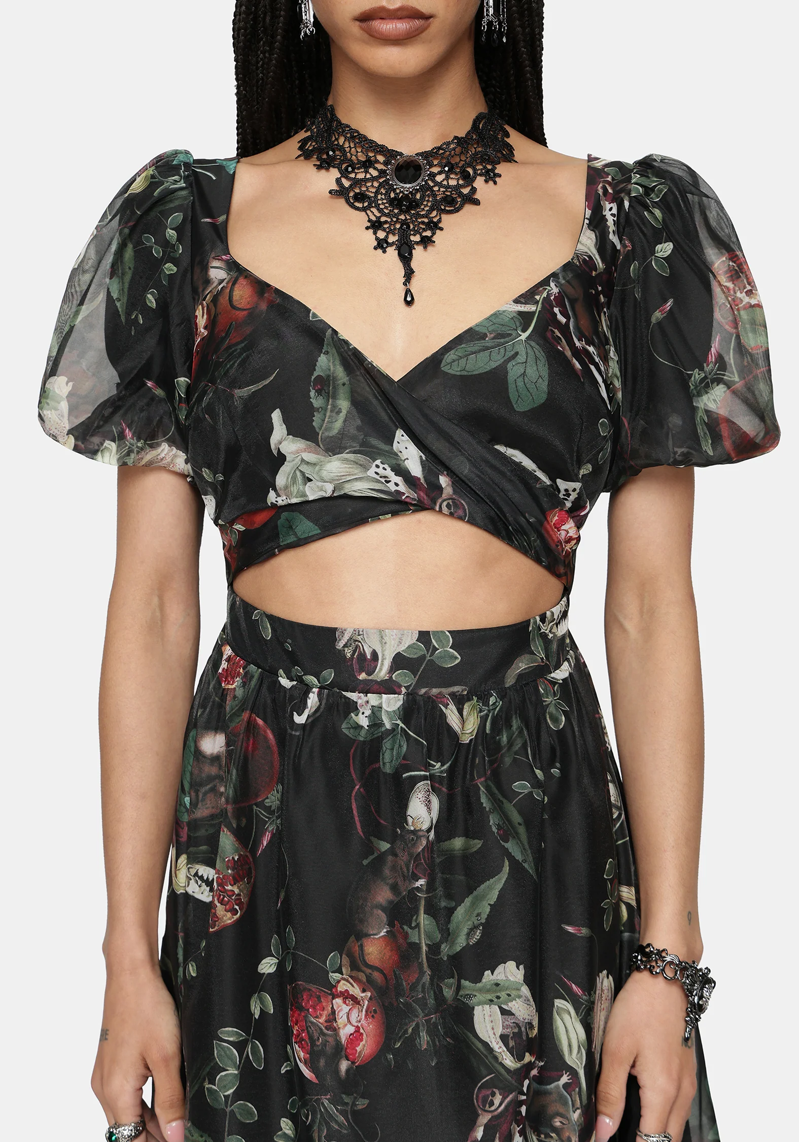 Anara Fruit Print Twist Front Midaxi Dress - Image 2