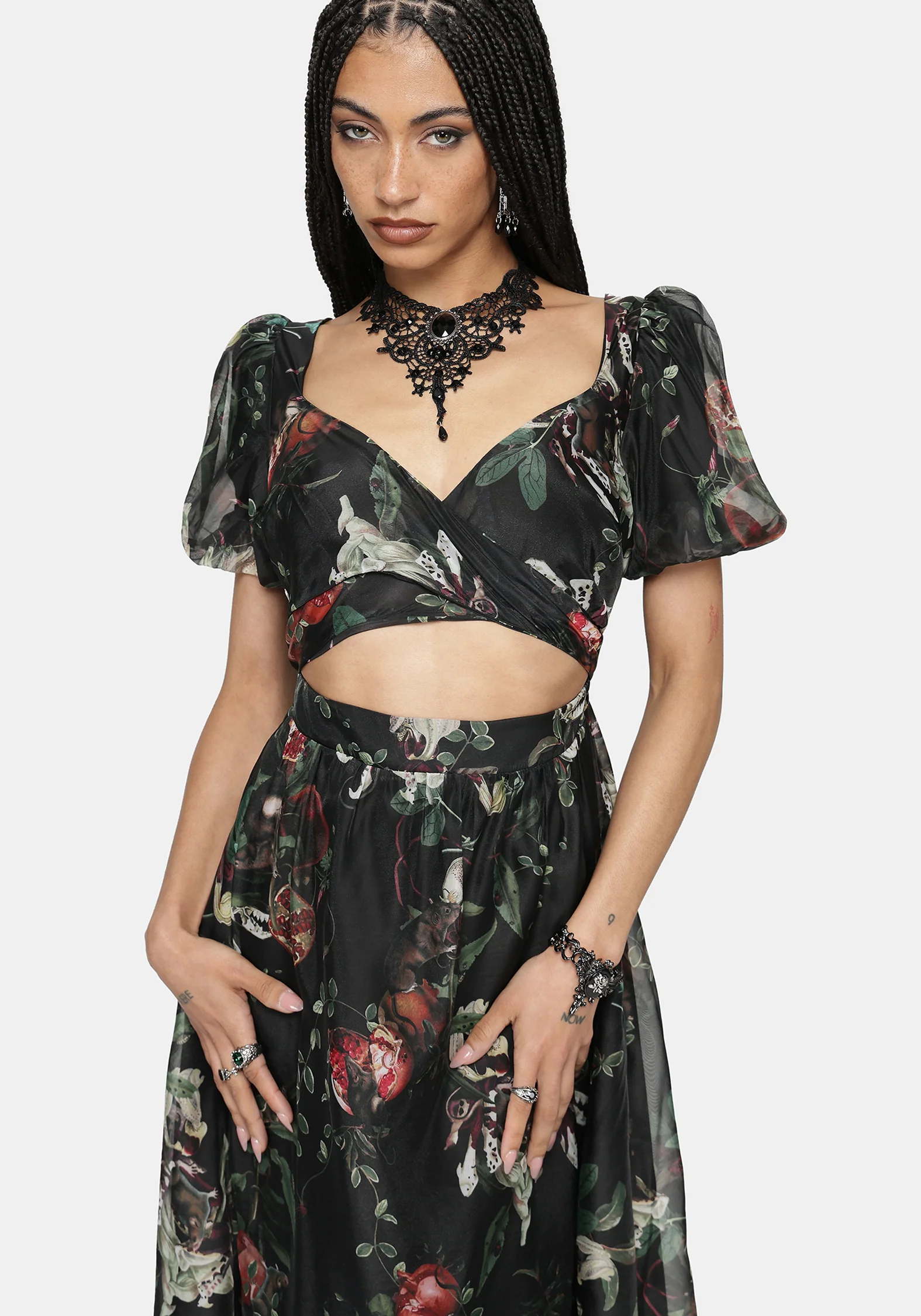 Anara Fruit Print Twist Front Midaxi Dress - Image 4