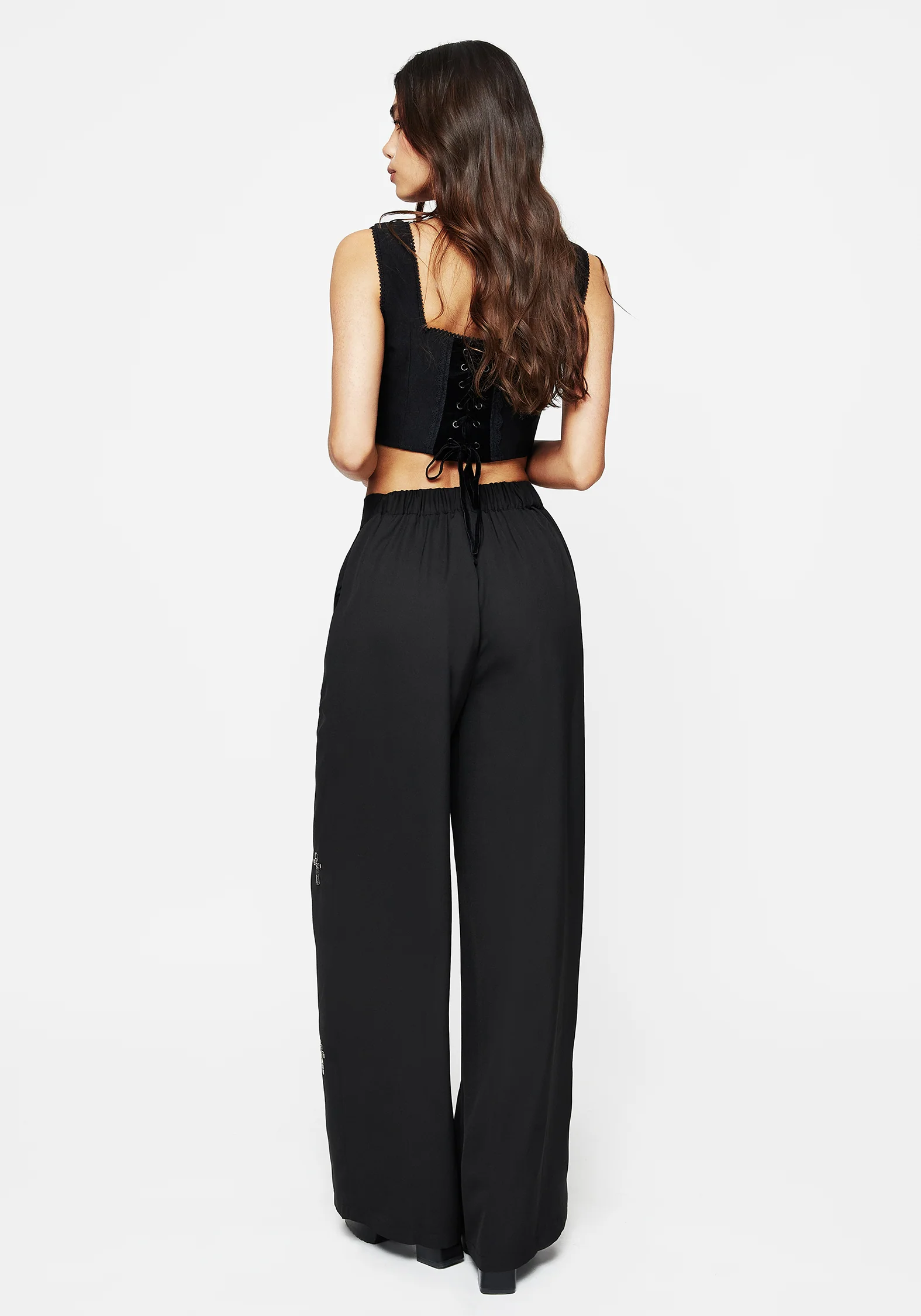 Ankh Beaded Chiffon Wide Leg Trousers - Image 3