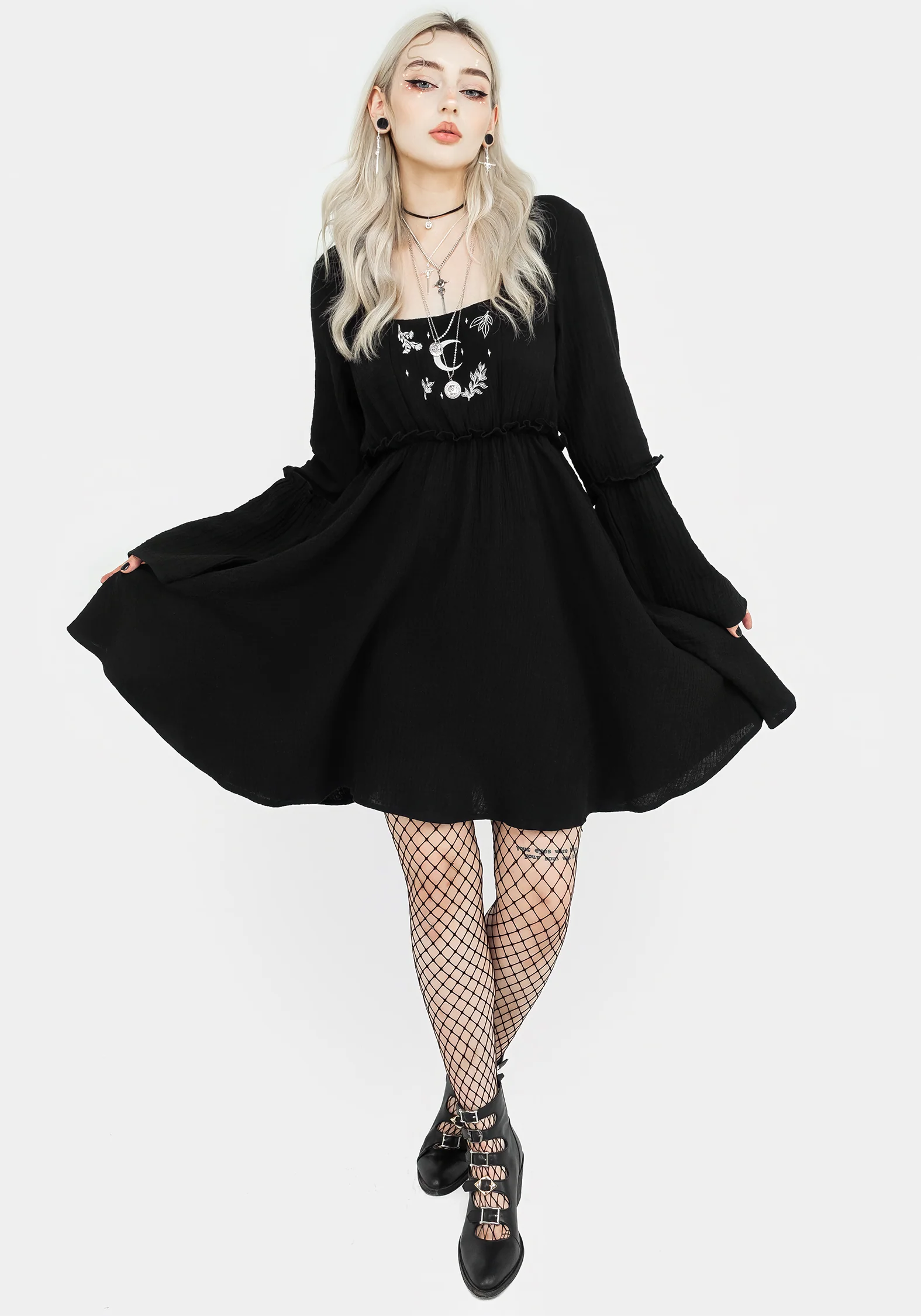 Aradia Embroidered Mini Dress - Image 5