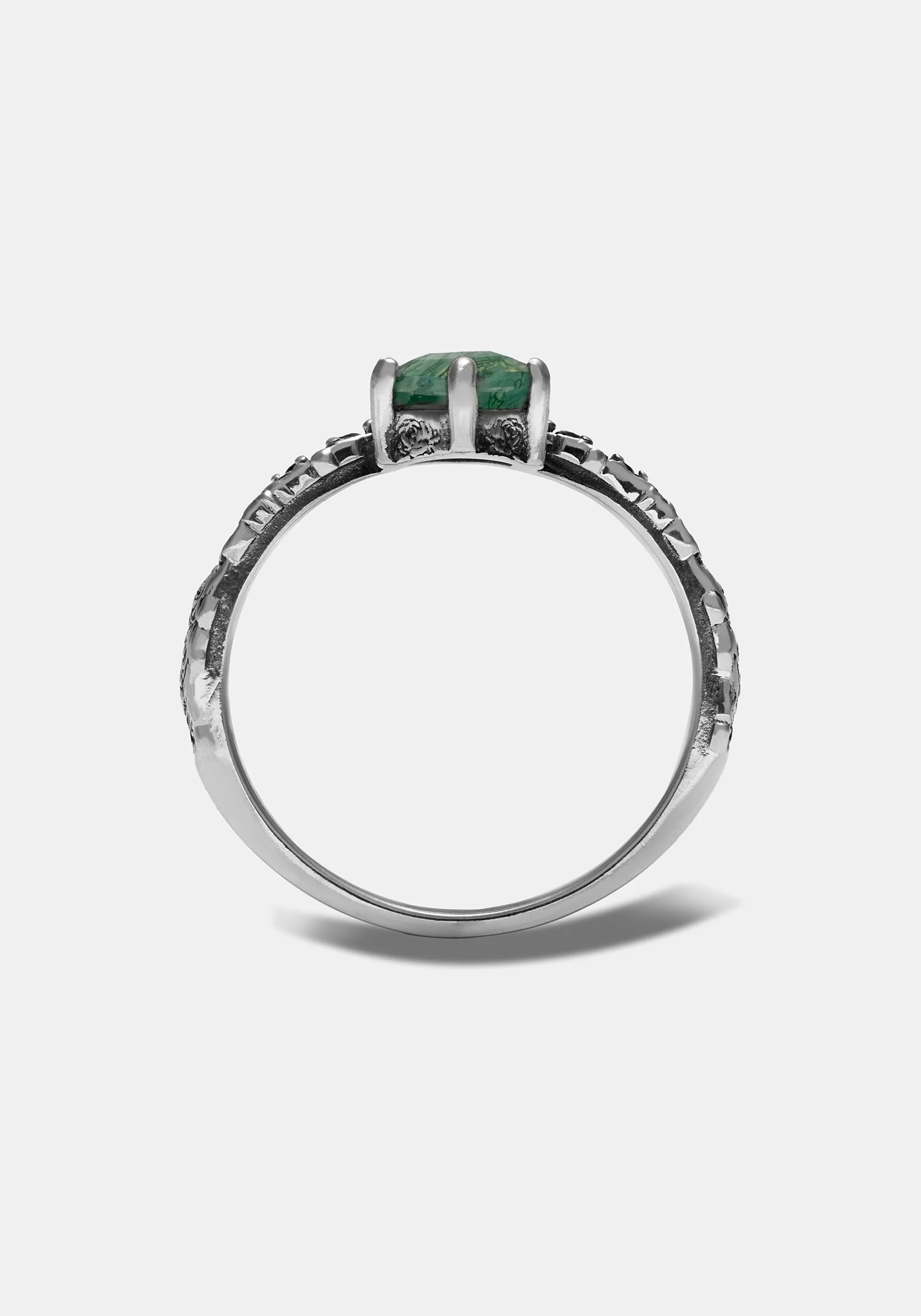 Ardour Sterling Silver Moss Agate Ring - Image 4