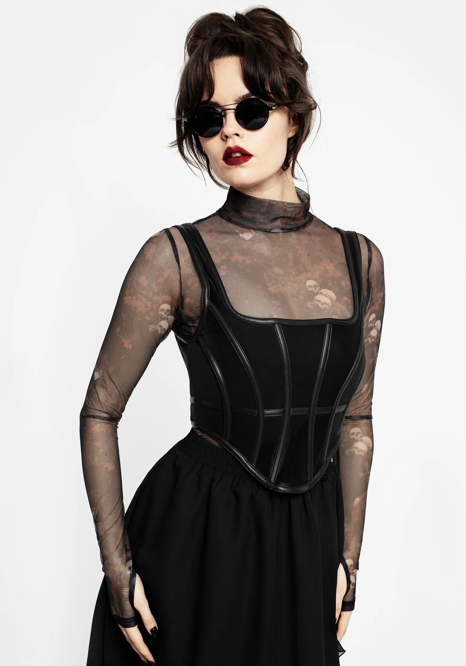 Ashen Faux Leather Zip Corset Top - Image 6