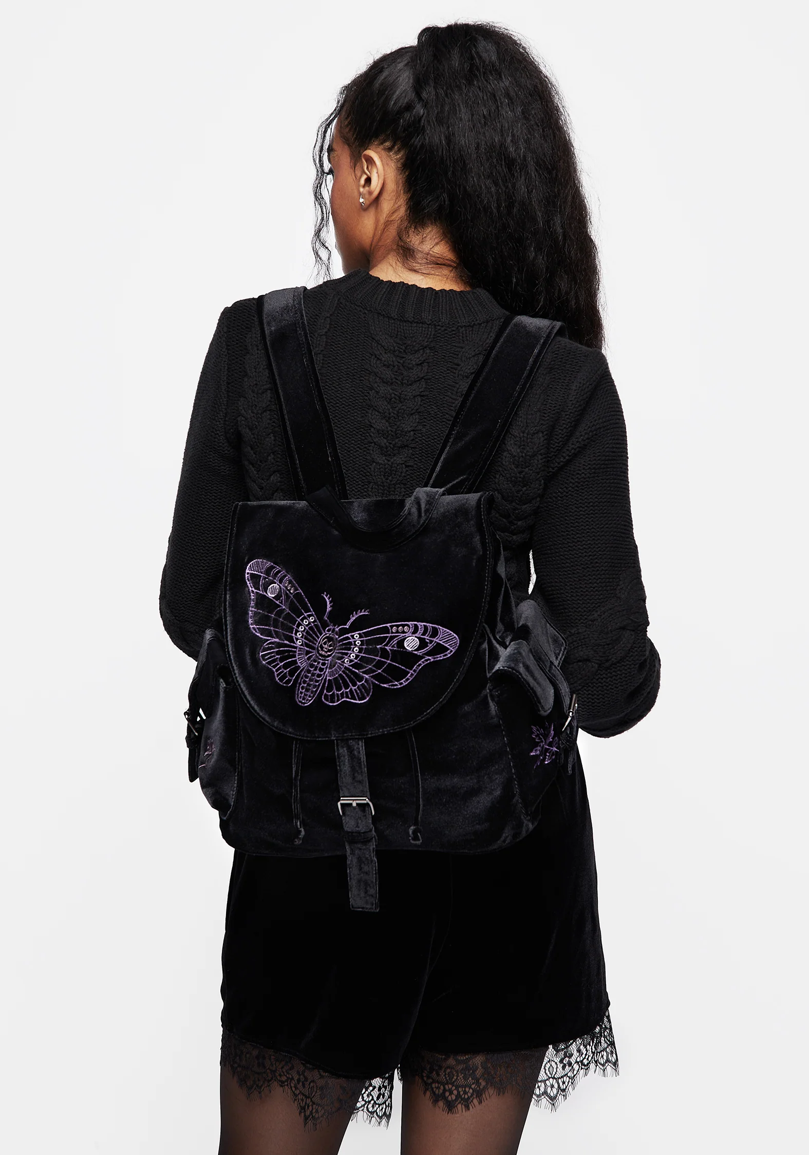 Atropos Moth Embroidered Satchel Backpack - Image 2
