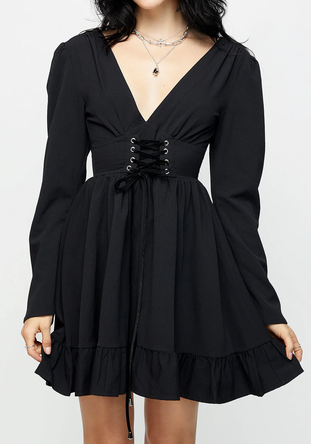 Aura Lace Up Mini Dress - Image 4