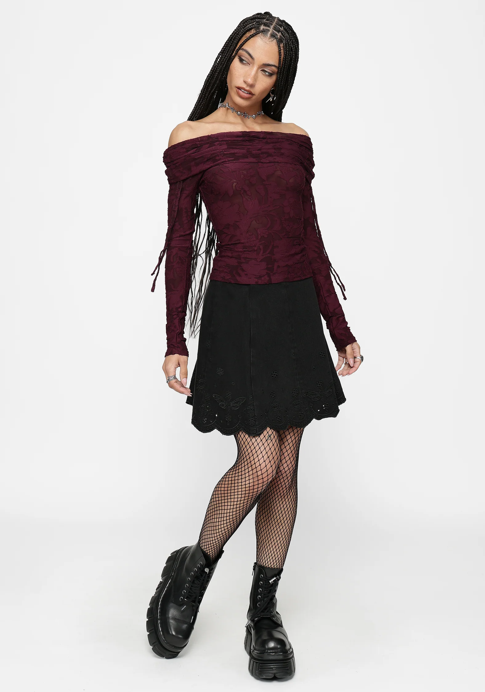 Ayr Broderie Denim Skirt - Image 5