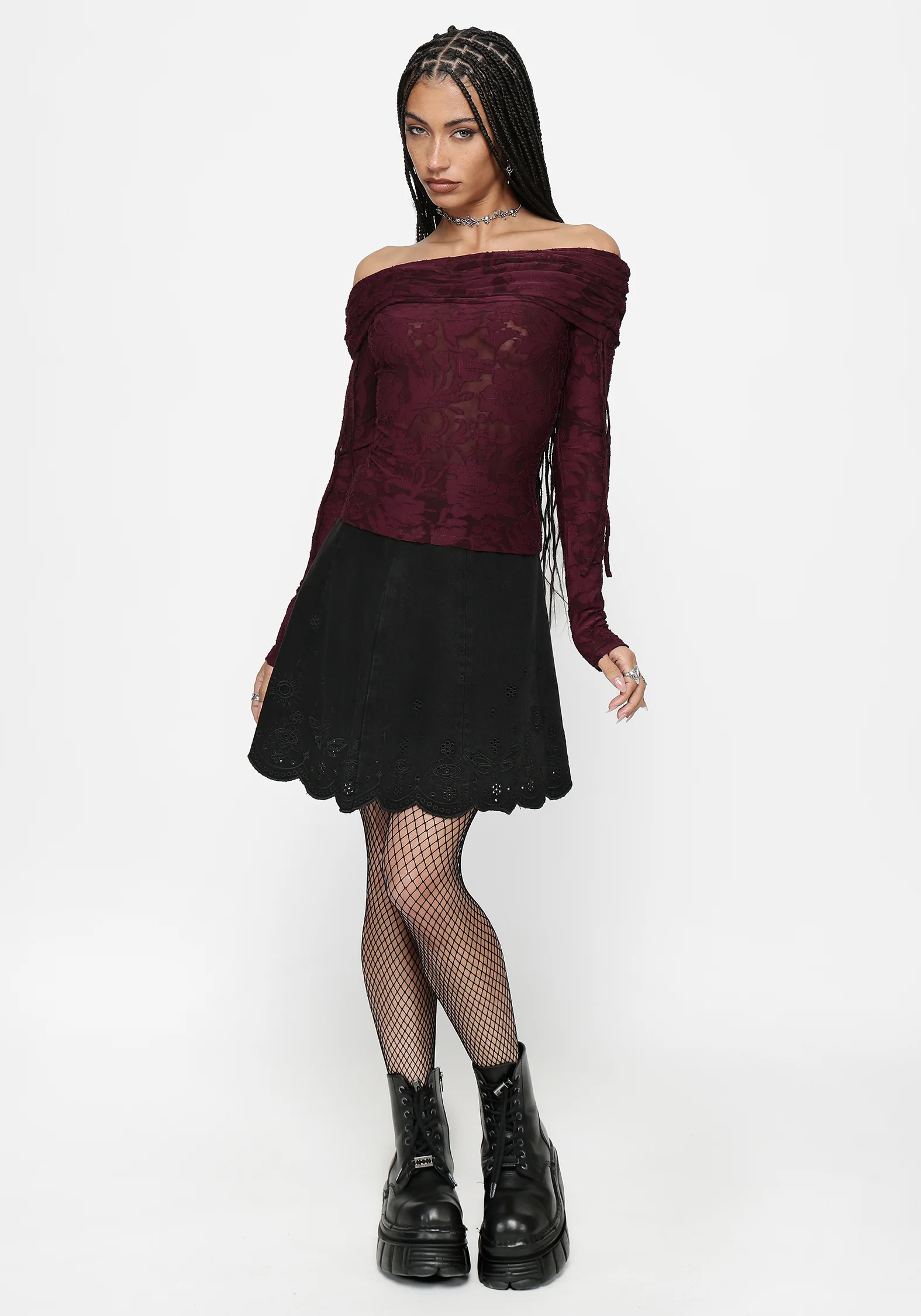 Ayr Broderie Denim Skirt - Image 6
