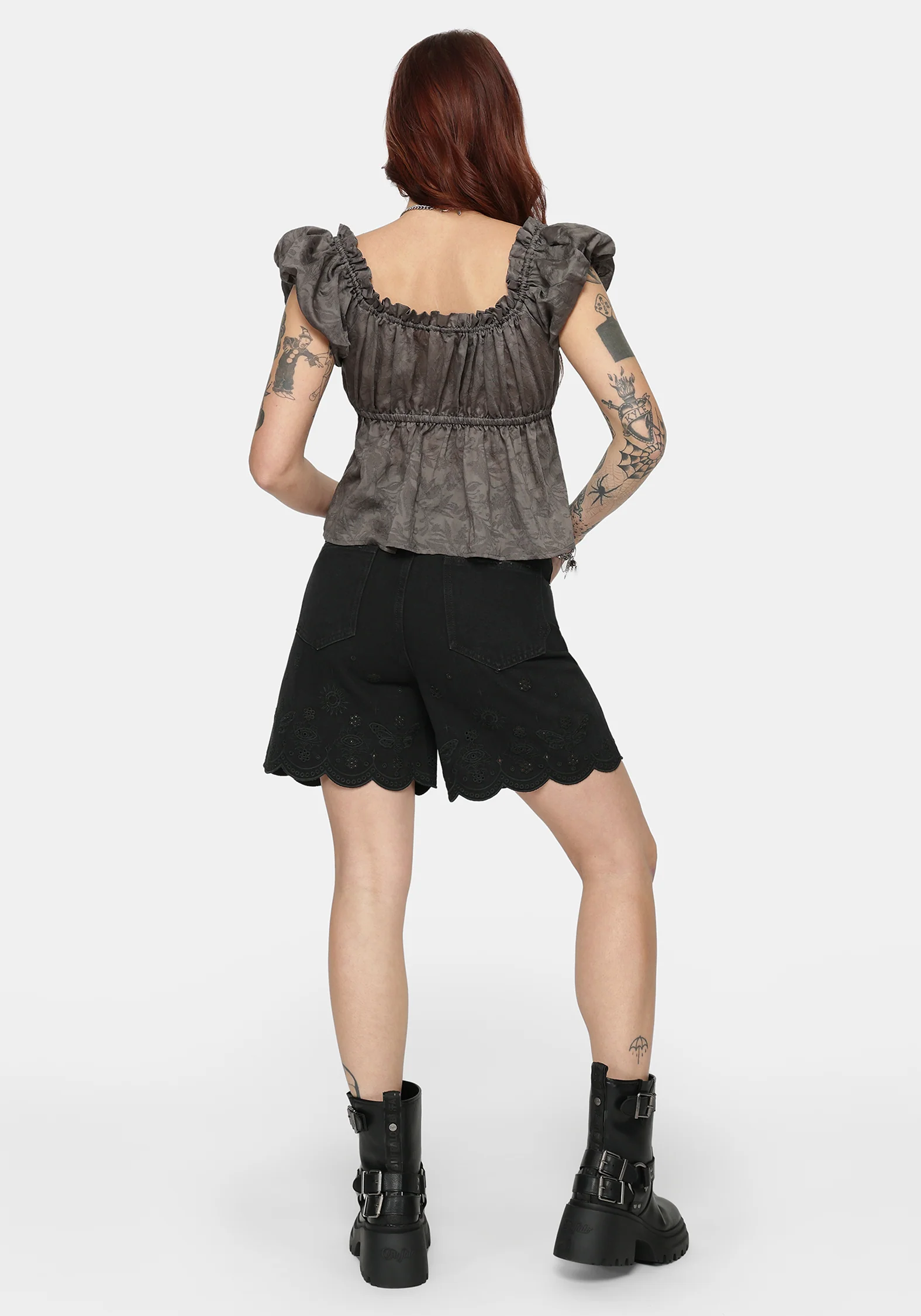 Ayr Broderie Longline Denim Short - Image 4