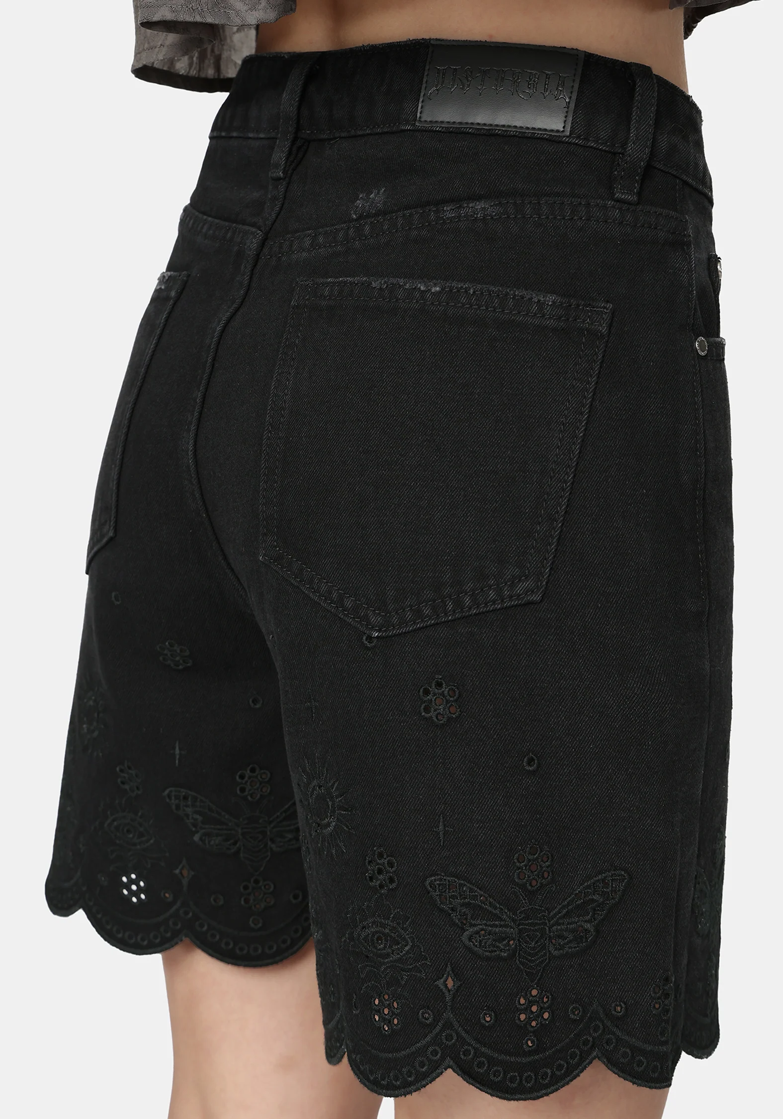 Ayr Broderie Longline Denim Short - Image 5