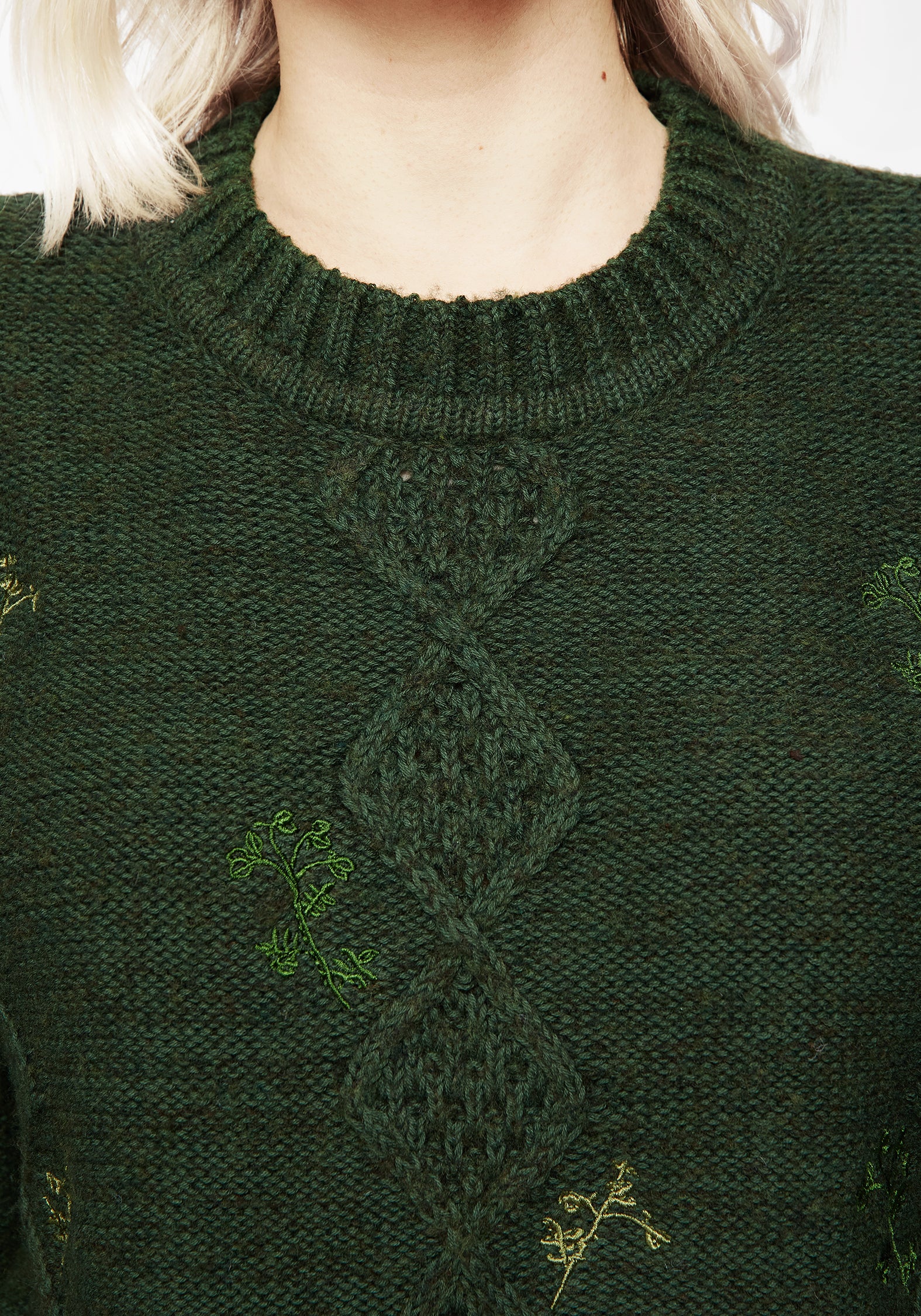 Barberry Embroidered Diamond Knit Sweater - Image 2