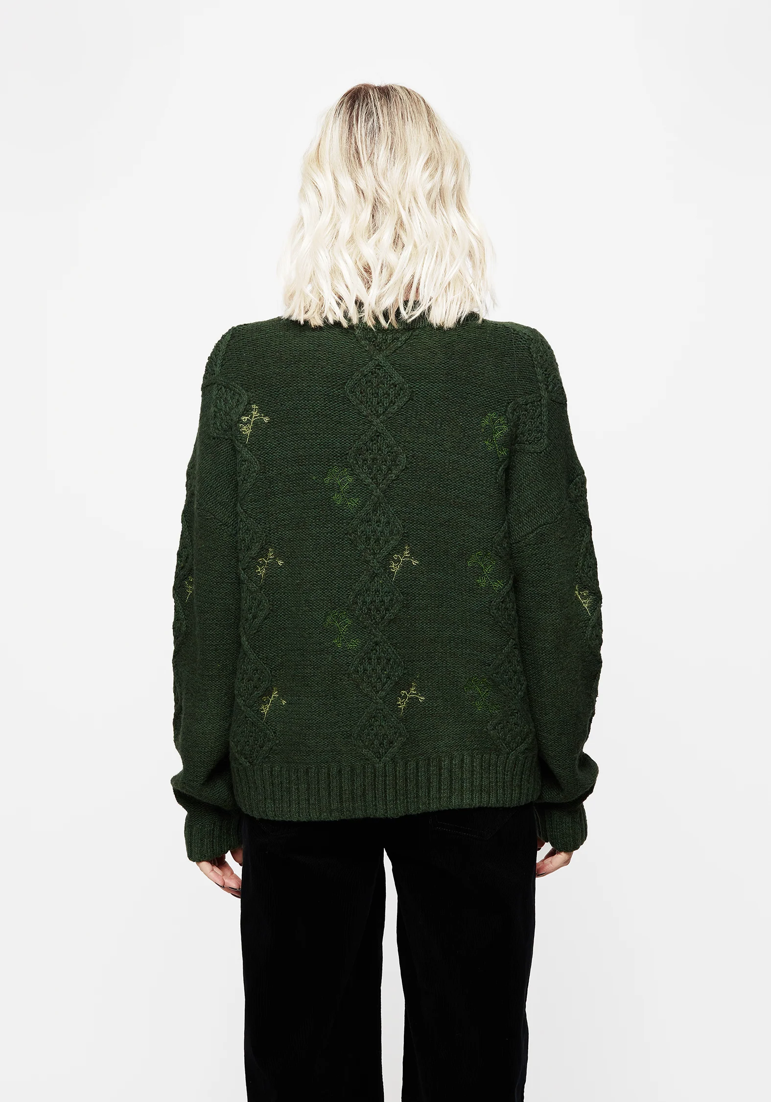 Barberry Embroidered Diamond Knit Sweater - Image 3