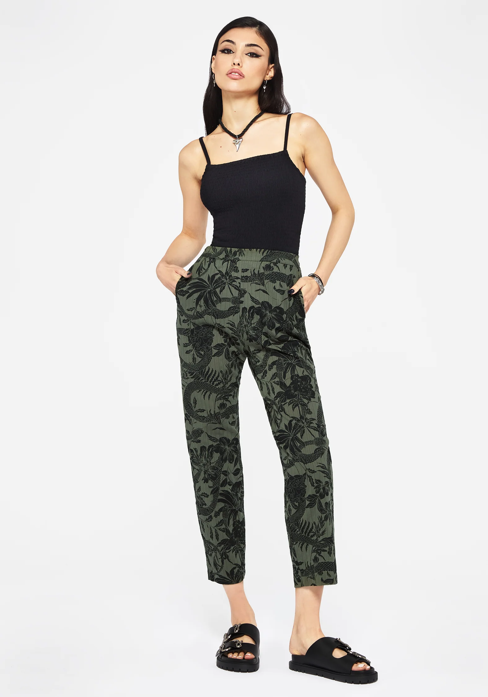 Bashe Soft Tapered Trousers - Green - Image 6