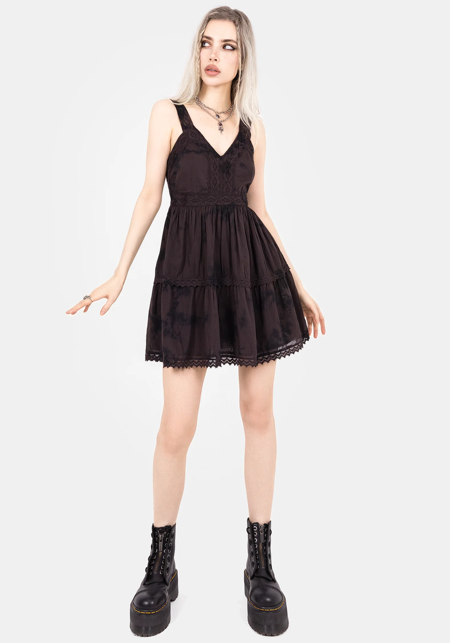 Burnout Tie Dye Cotton Mini Dress - Image 5