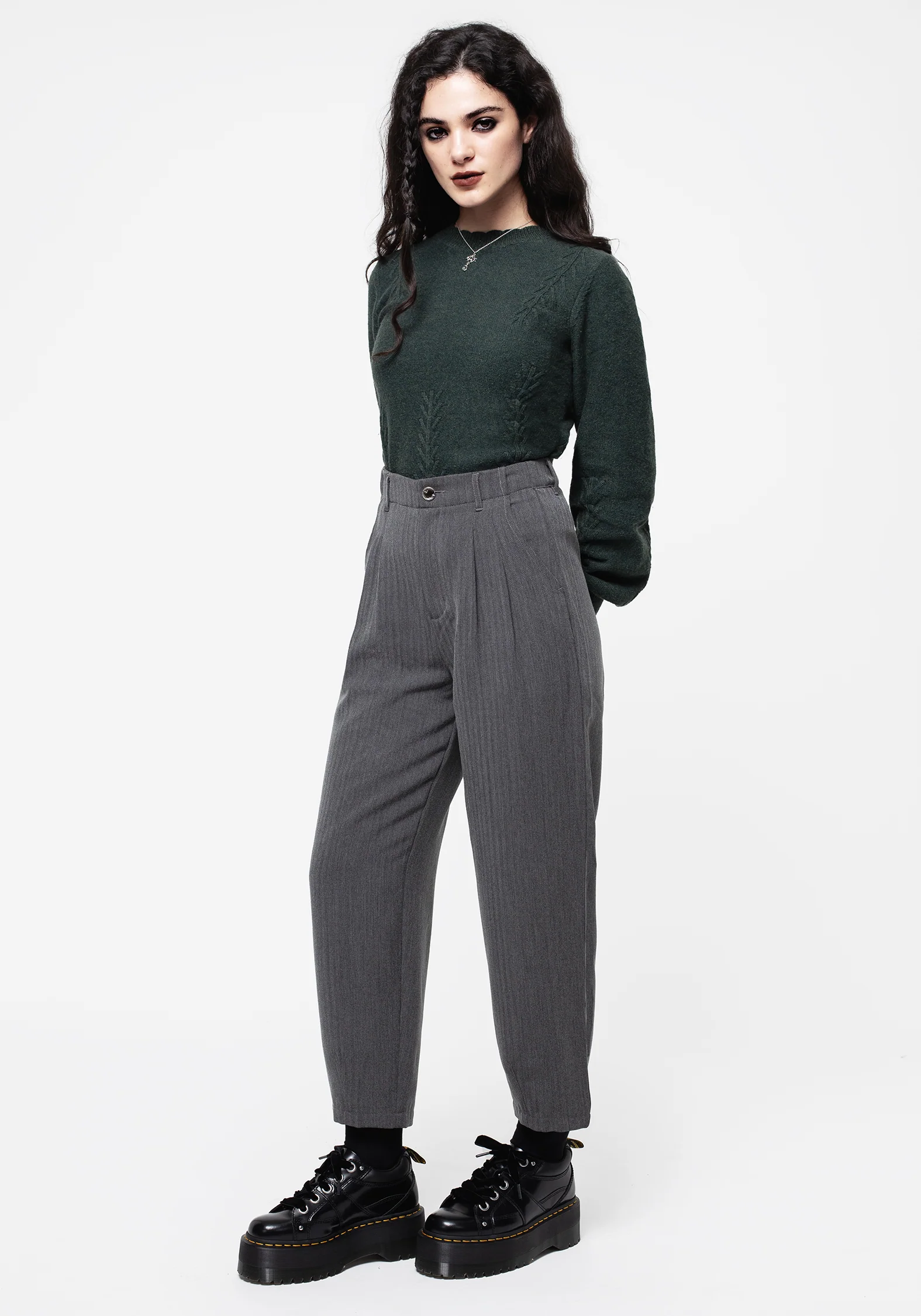 Canopy Raised Fern Intarsia Knit Sweater - Image 6