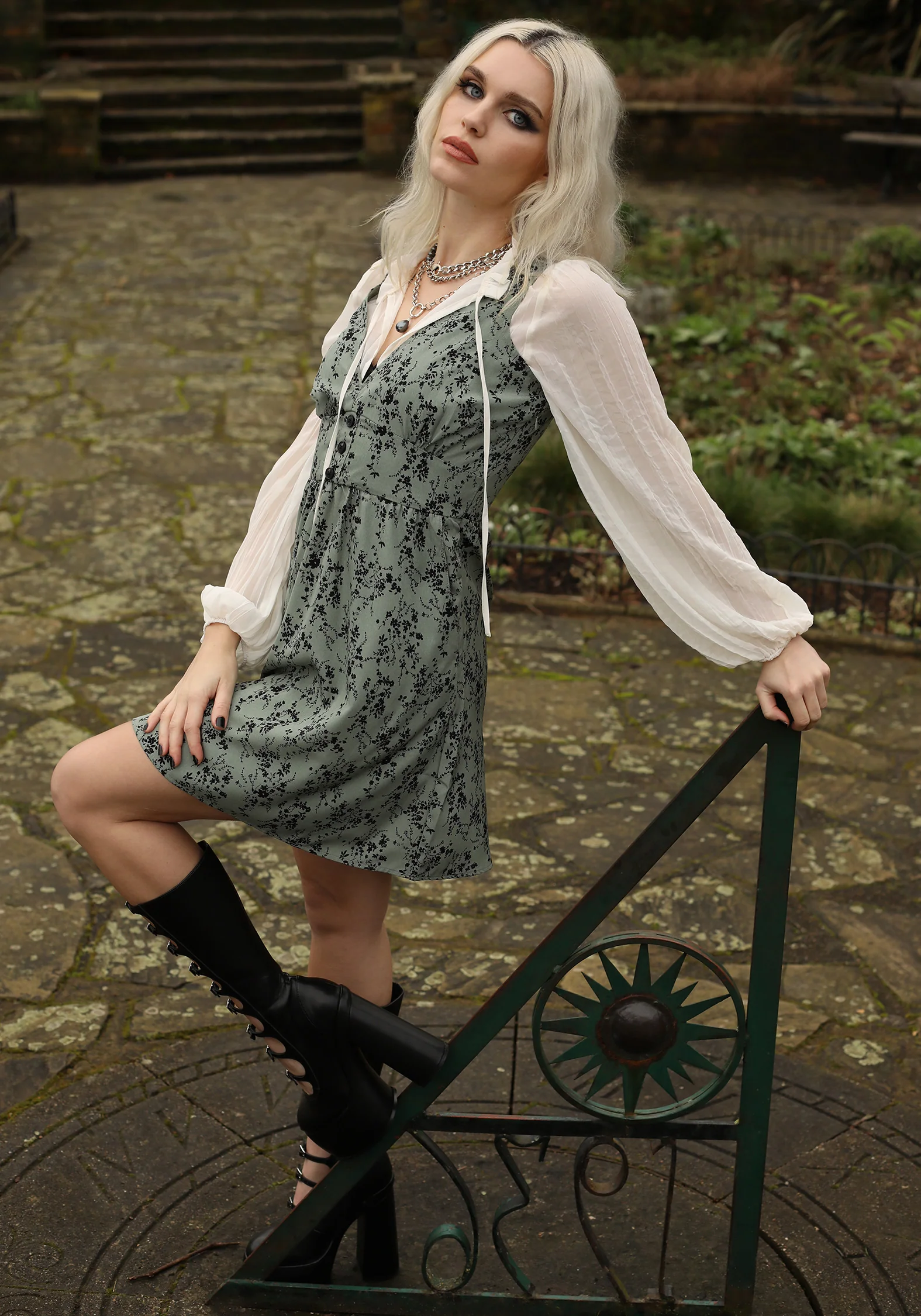 Cassie Green Floral Corset Mini Dress - Image 7