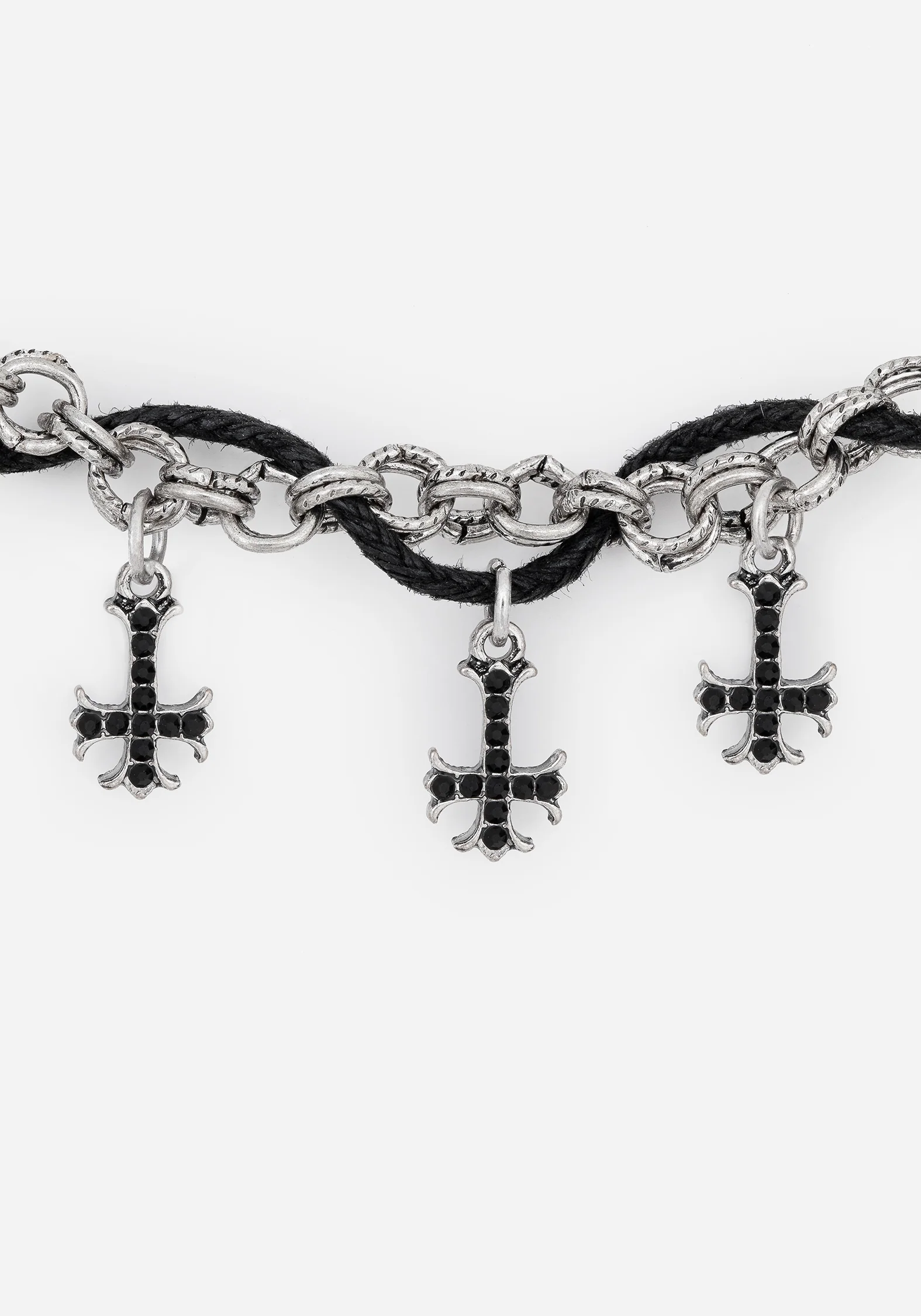 Catkin Cord Weave Cross Choker - Image 2
