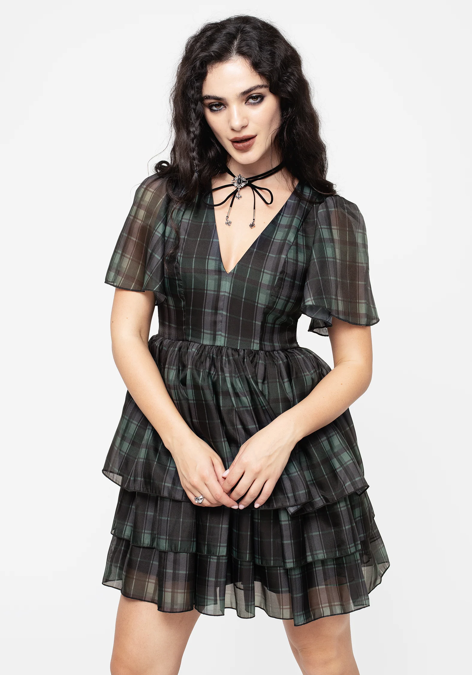 Checkmate Layered Organza Mini Dress - Image 4