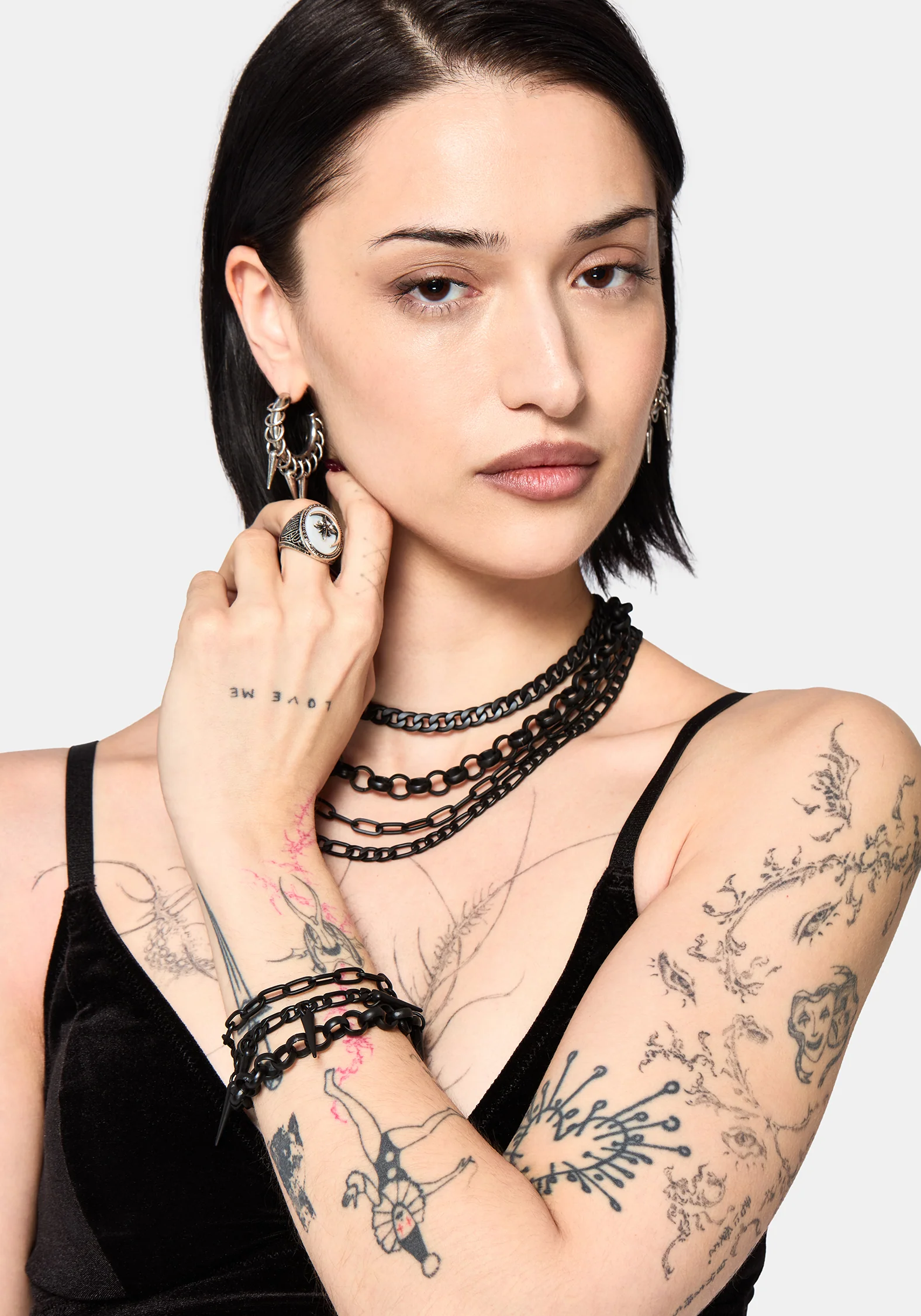 Chorx Layered Jet Chain Bracelet - Image 4