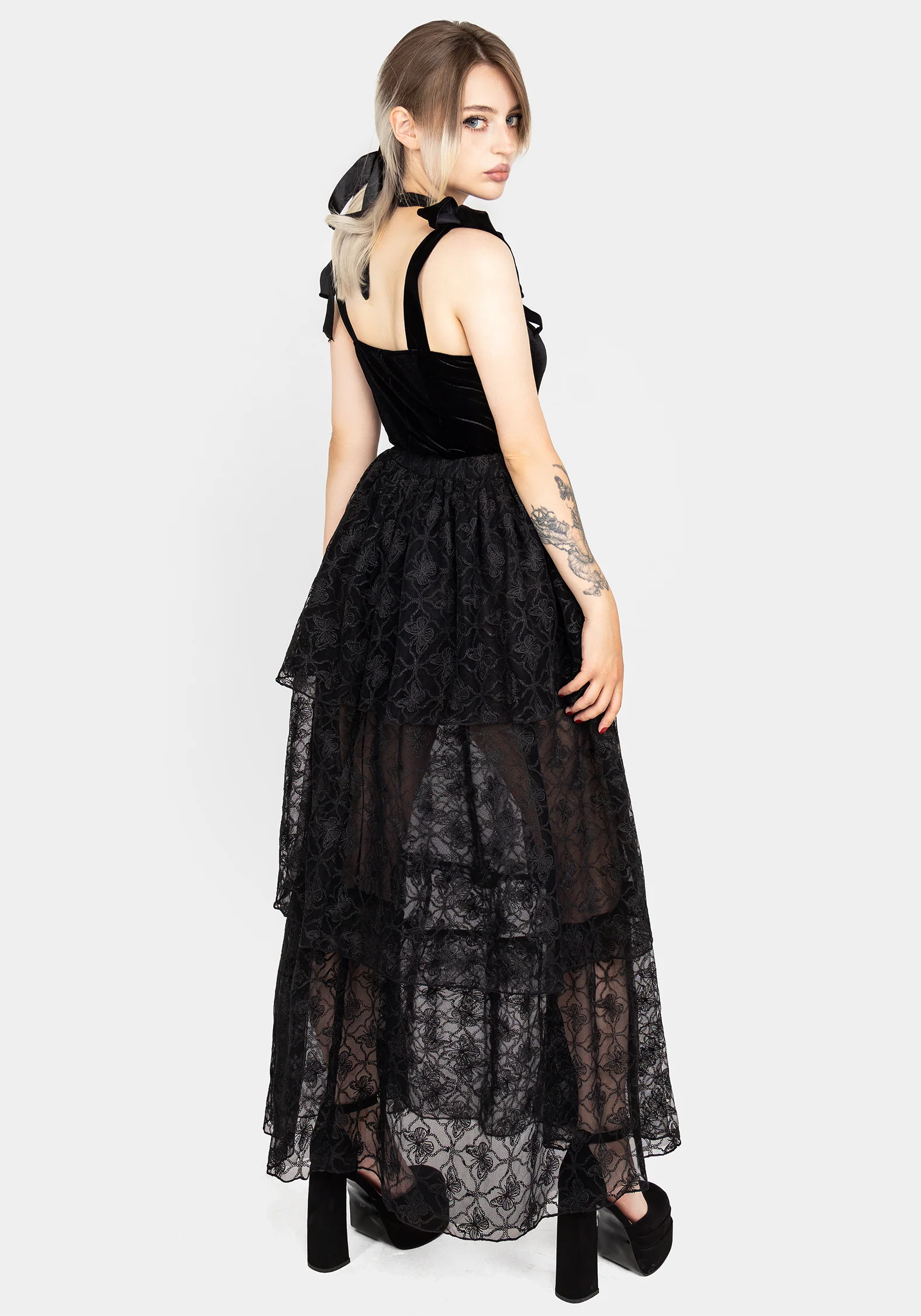 Chrysalis Butterfly Lace Tiered Maxi Skirt - Image 3