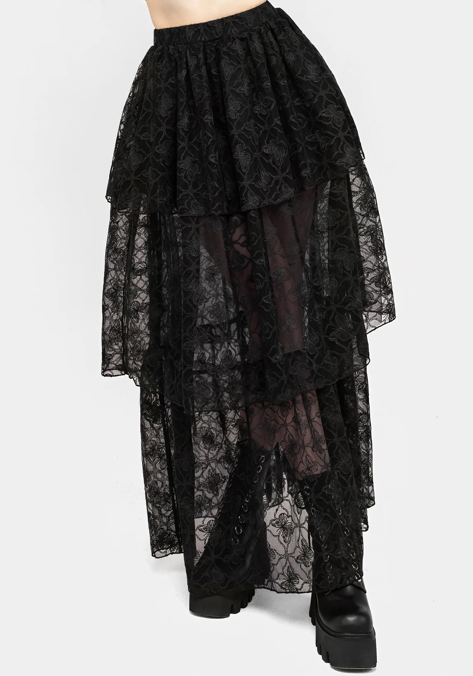 Chrysalis Butterfly Lace Tiered Maxi Skirt - Image 4