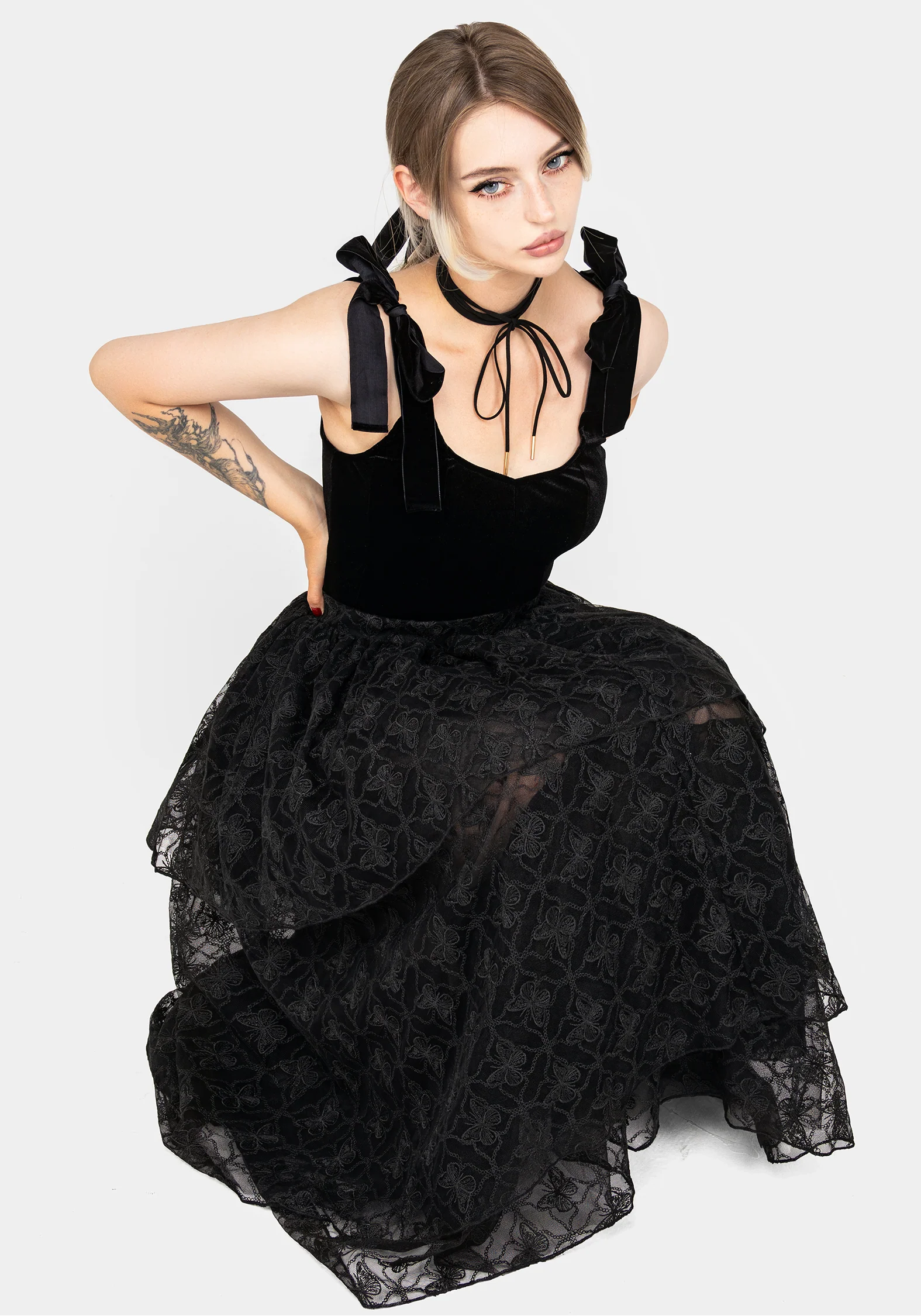 Chrysalis Butterfly Lace Tiered Maxi Skirt - Image 6