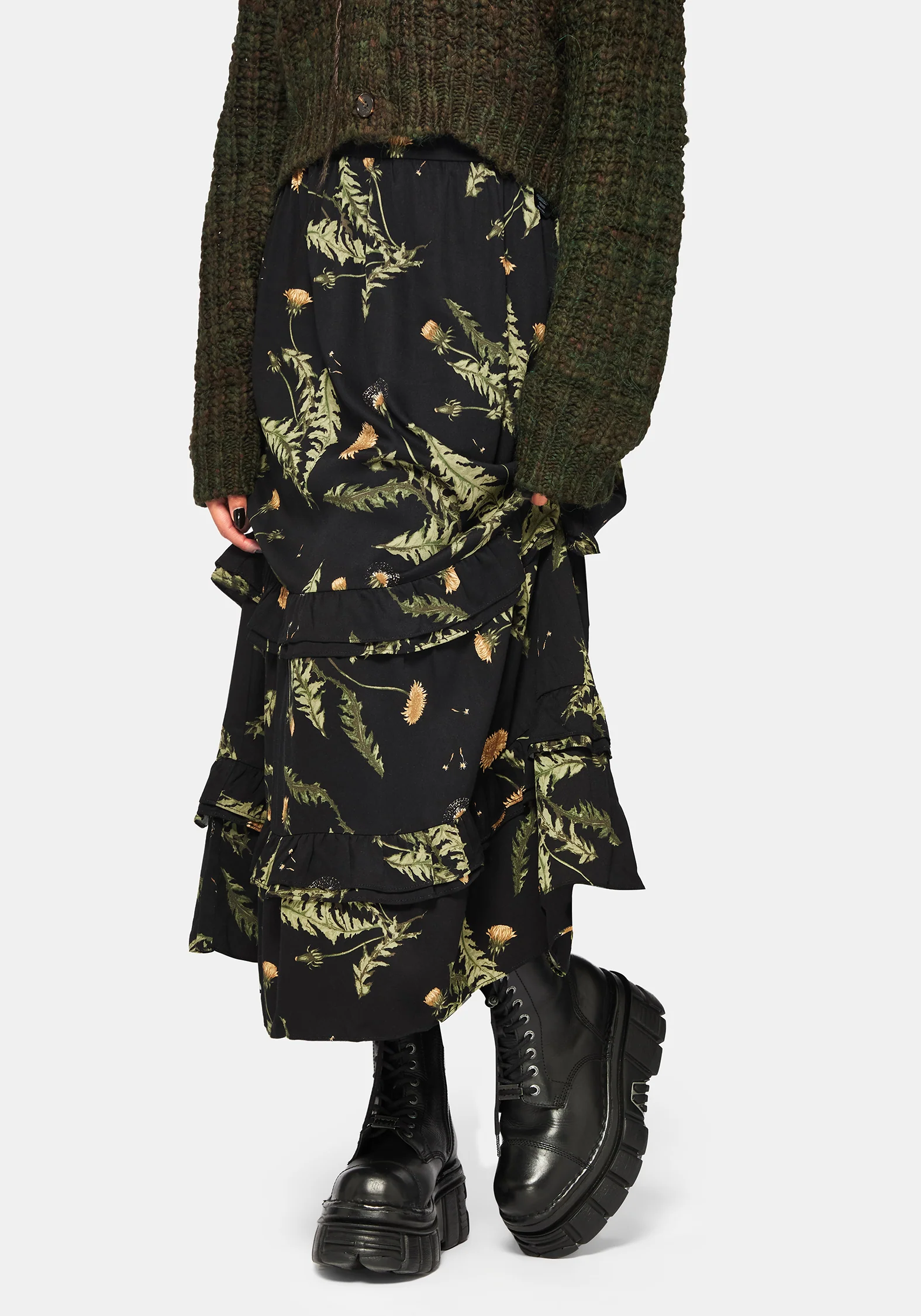 Cimora Dandelion Ruffle Midaxi Skirt