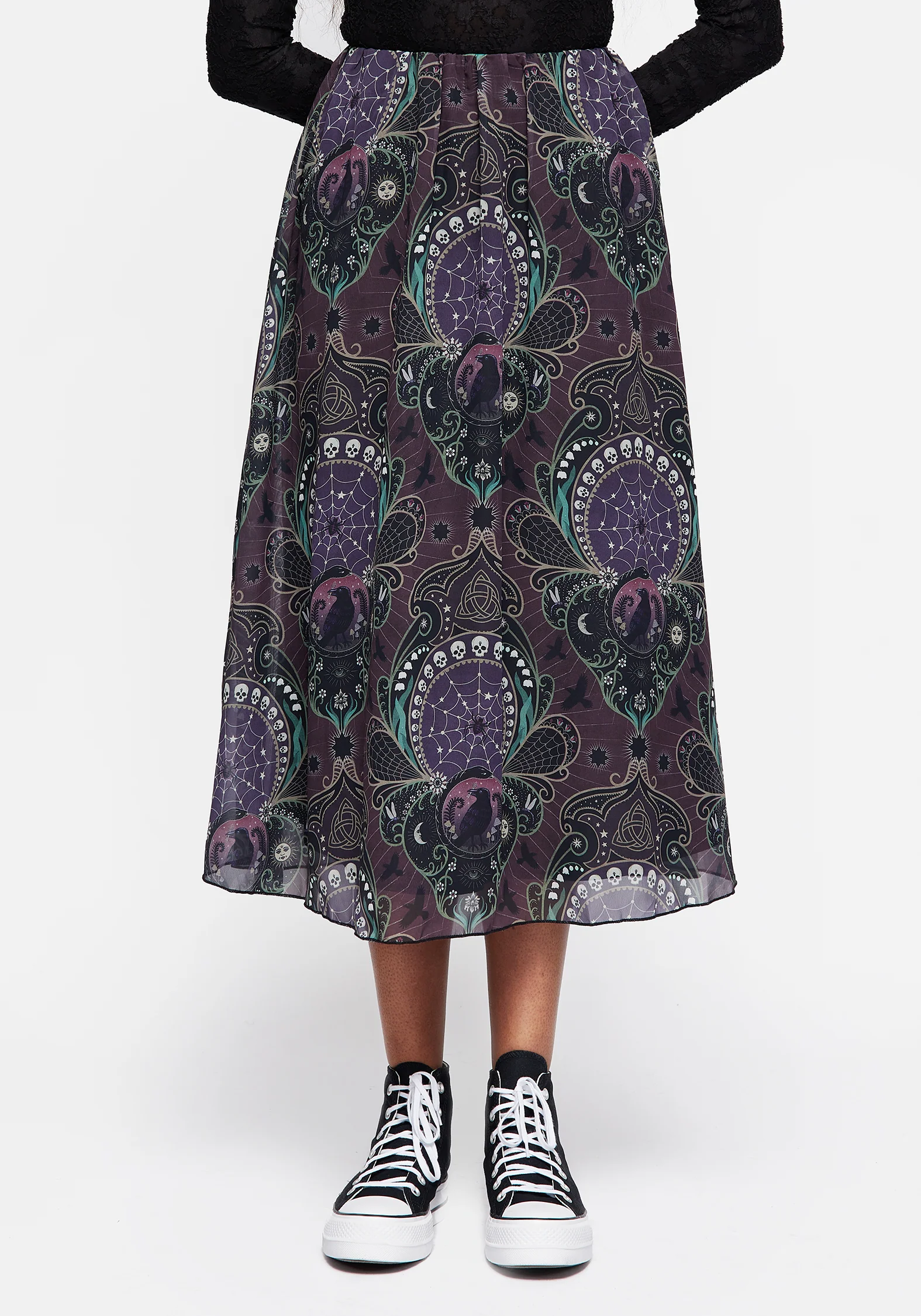 Clarette Chiffon Layered Midi Skirt - Image 5