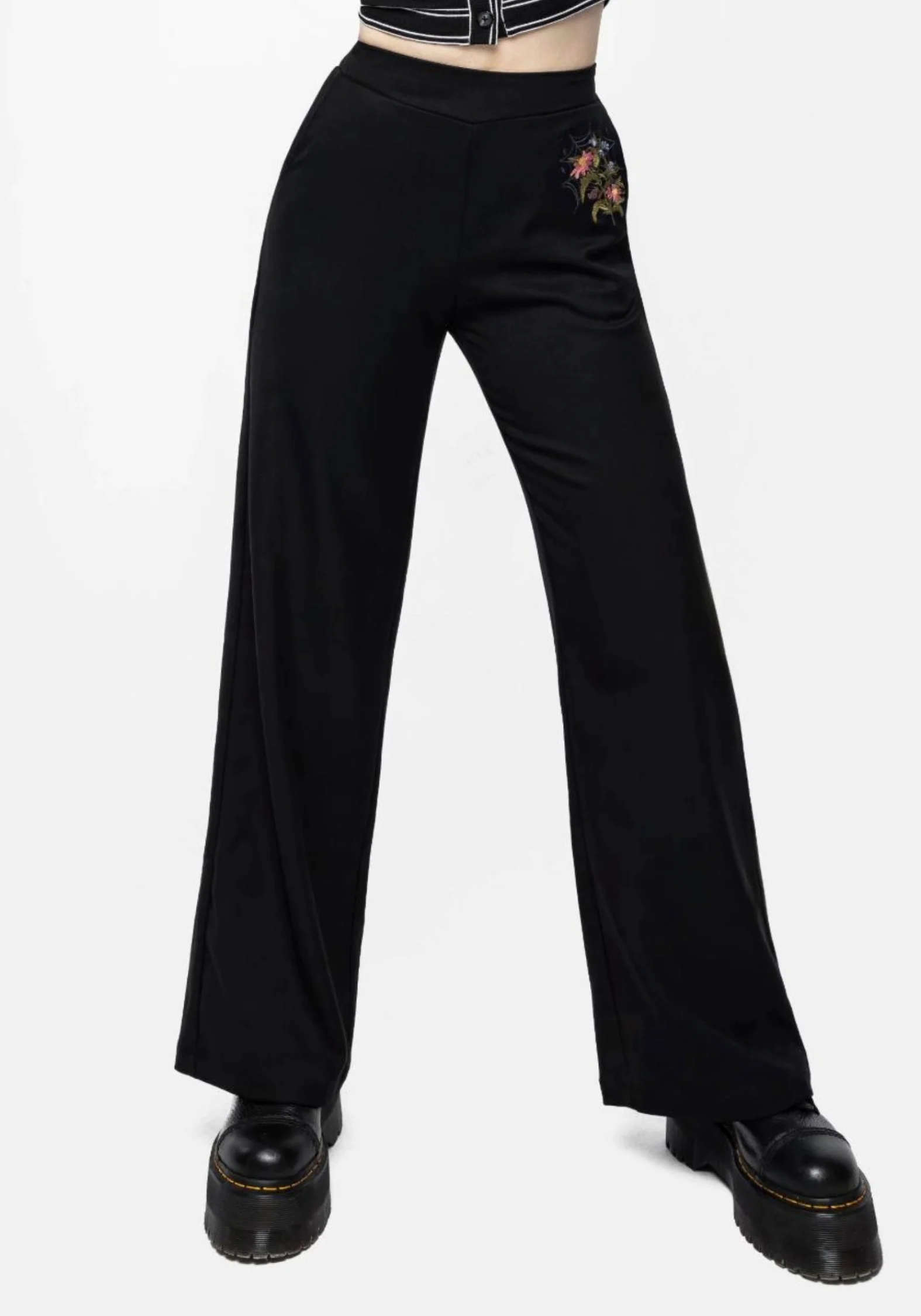 Cleome Floral Spiderweb Embroidered Trousers - Image 2
