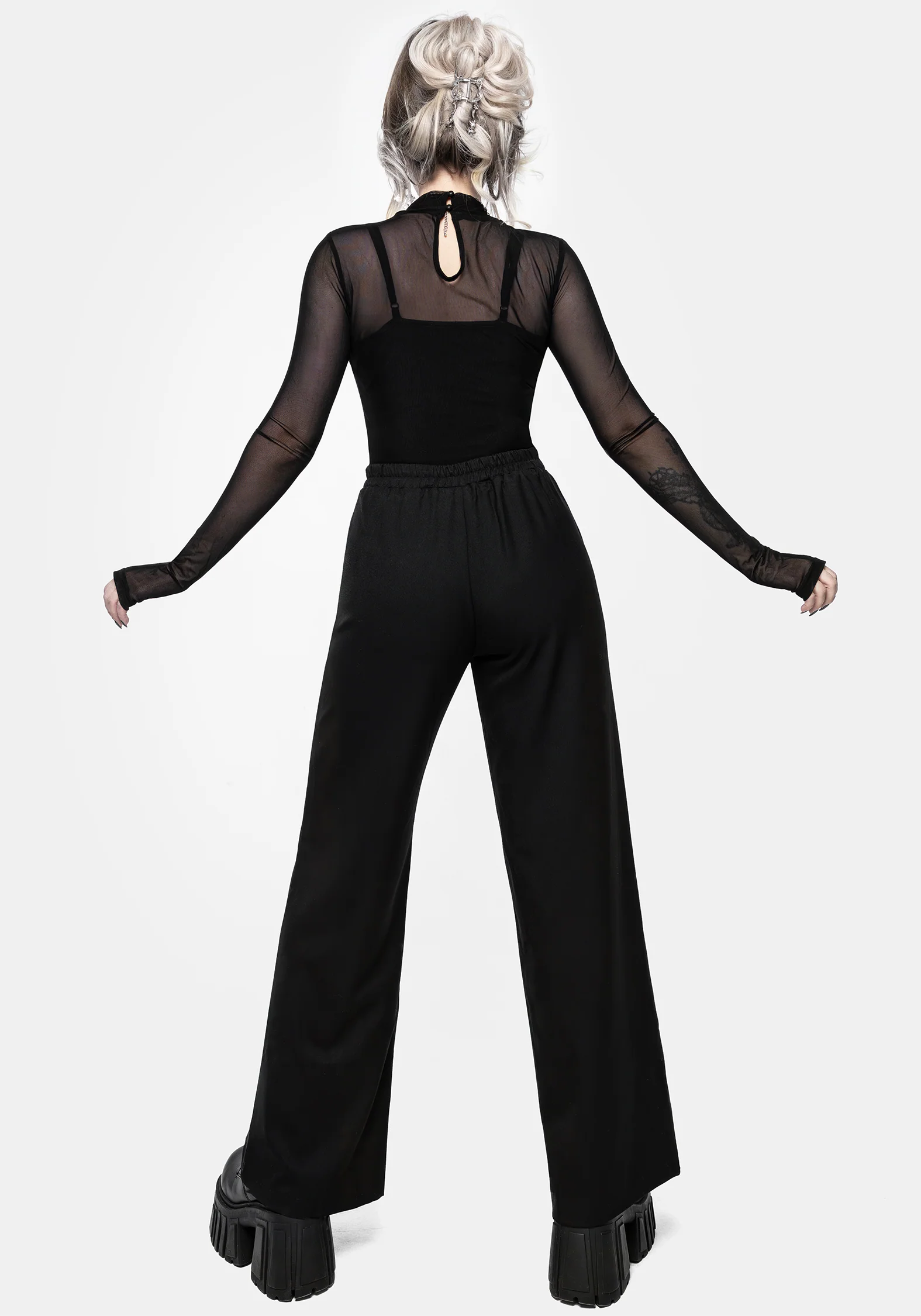 Cleome Floral Spiderweb Embroidered Trousers - Image 4
