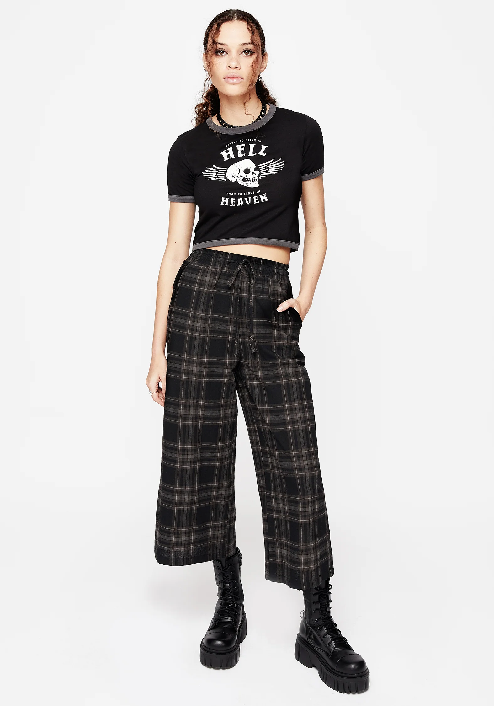 Clover Check Crop Trousers - Image 9