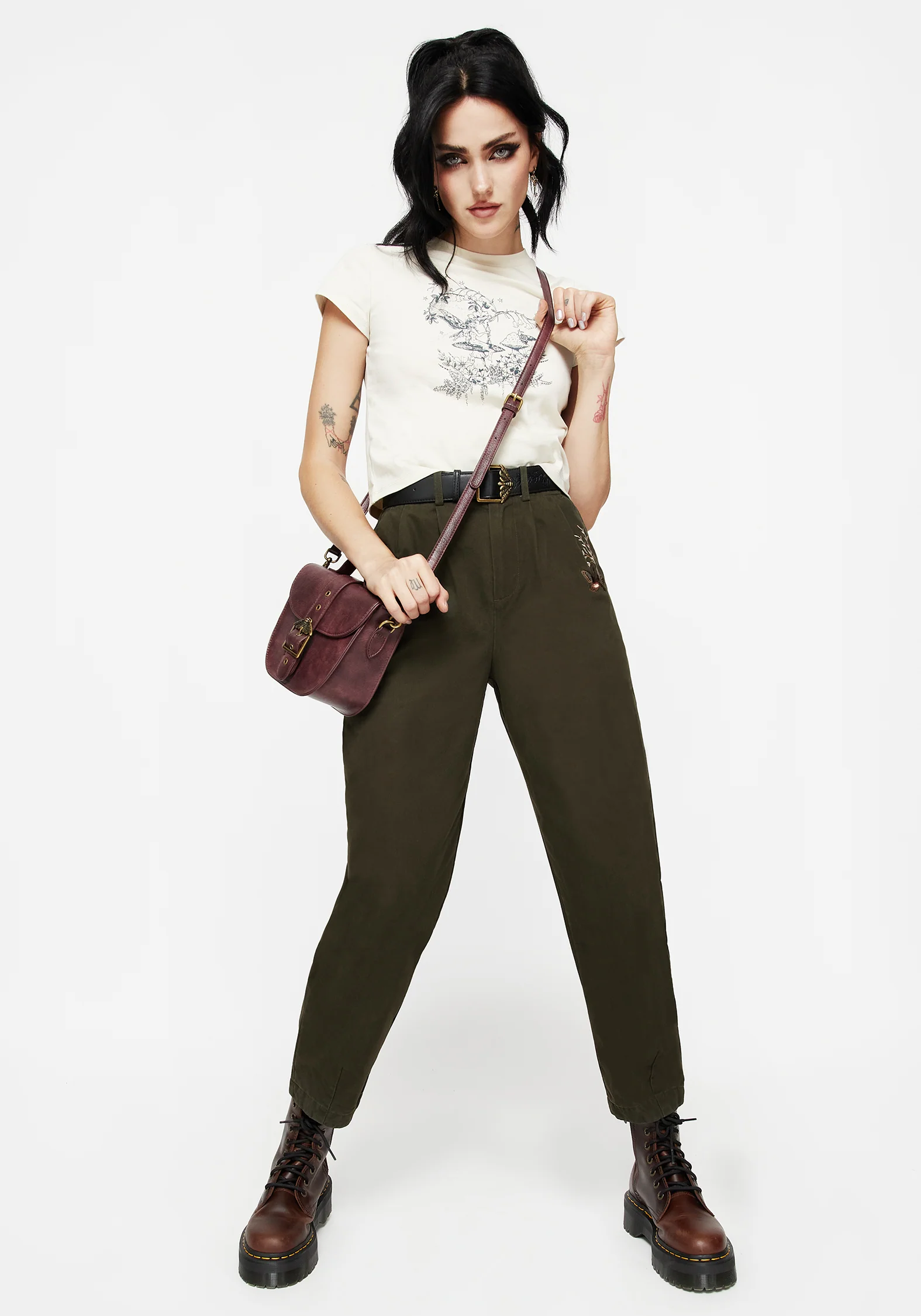 Copia Cotton Embroidered Tapered Tailored Trousers - Image 5