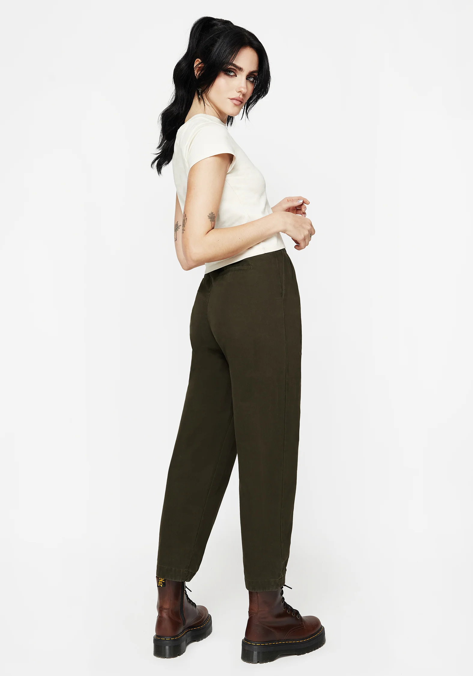 Copia Cotton Embroidered Tapered Tailored Trousers - Image 7