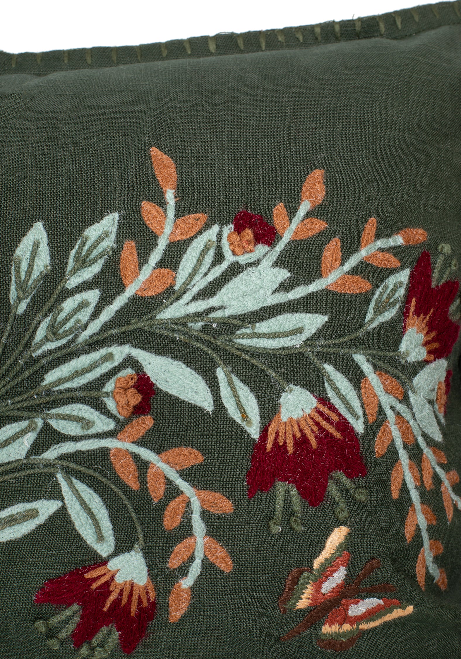 Copia Floral Embroidered Throw Cushion - Image 3