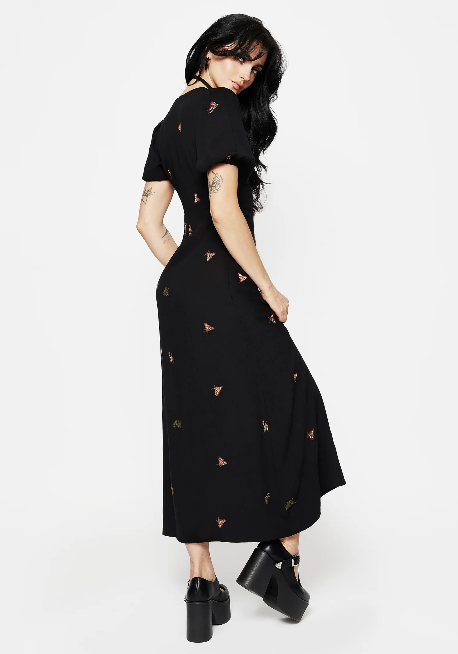 Copia Moth Embroidered Maxi Dress - Image 3