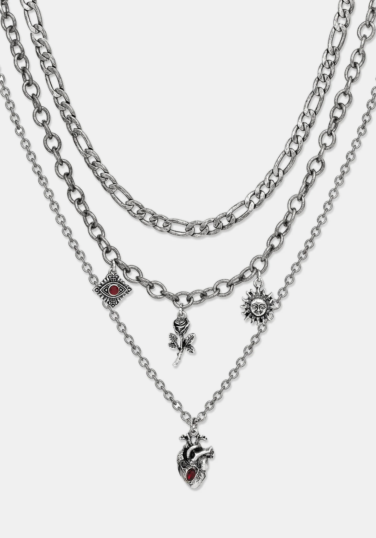Corium and Anatomical Chain Layered Heart Necklace - Image 4