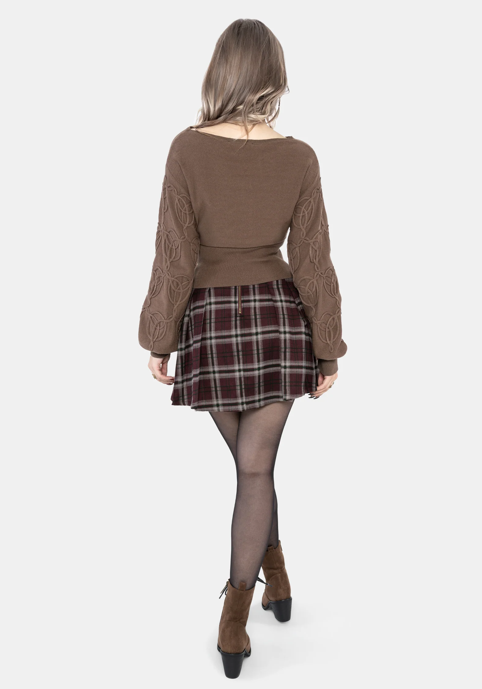 Covet Cotton-Blend Witches Knot Cable Knit Sweater - Image 3