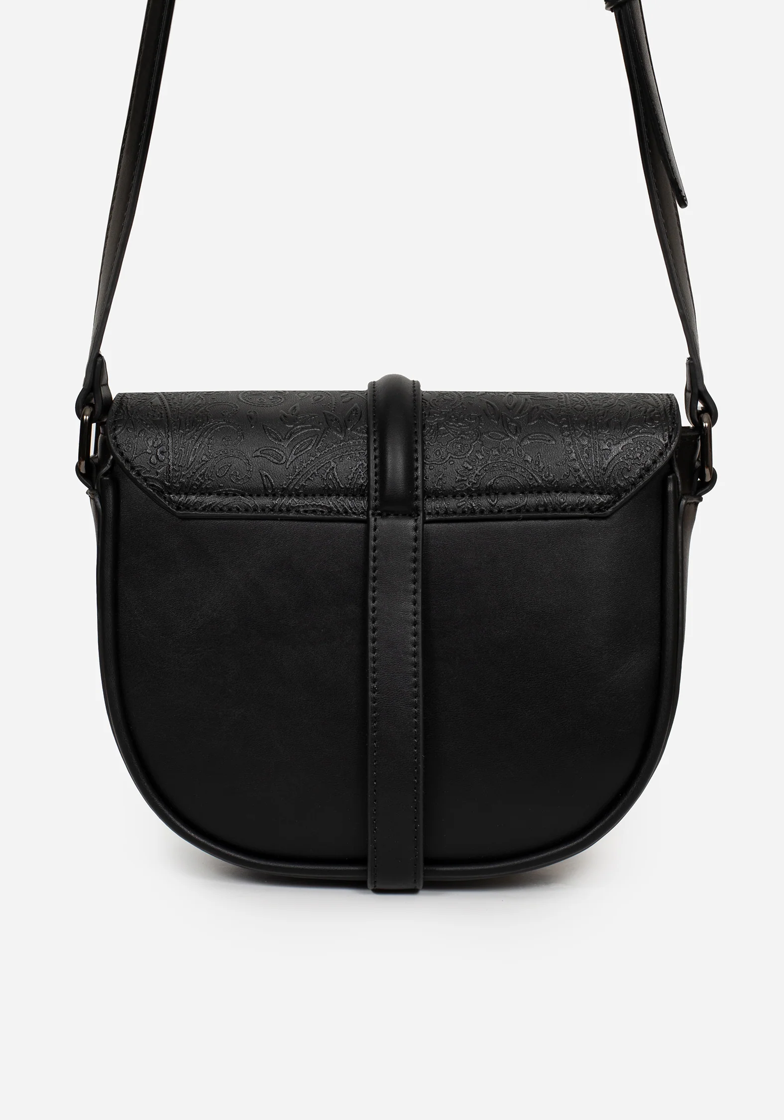 Cypress Paisley Debossed Crossbody Satchel Bag - Black - Image 4