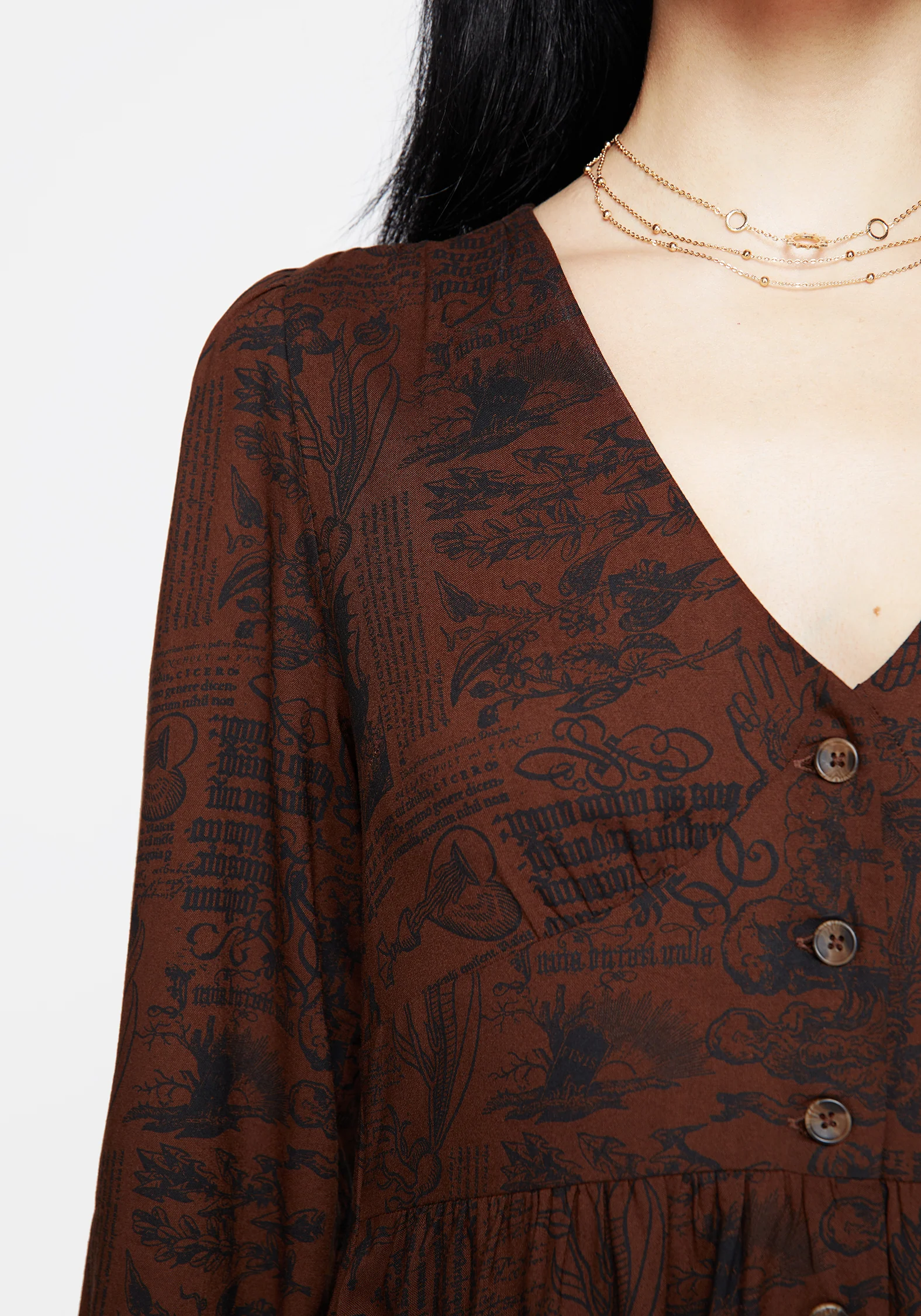 Daemonologie Woodcut Print Mini Dress - Image 2
