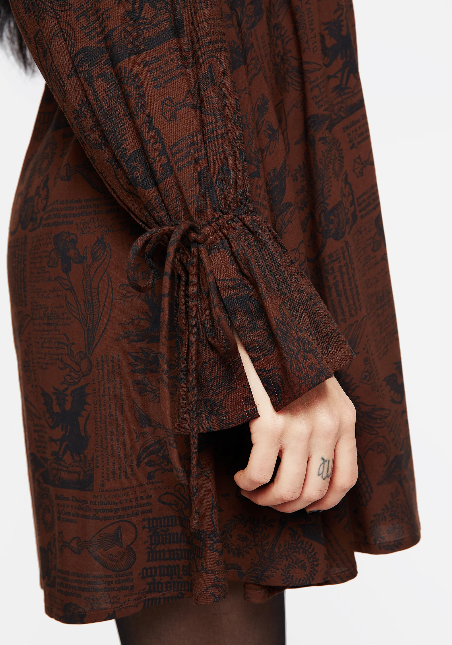 Daemonologie Woodcut Print Mini Dress - Image 6