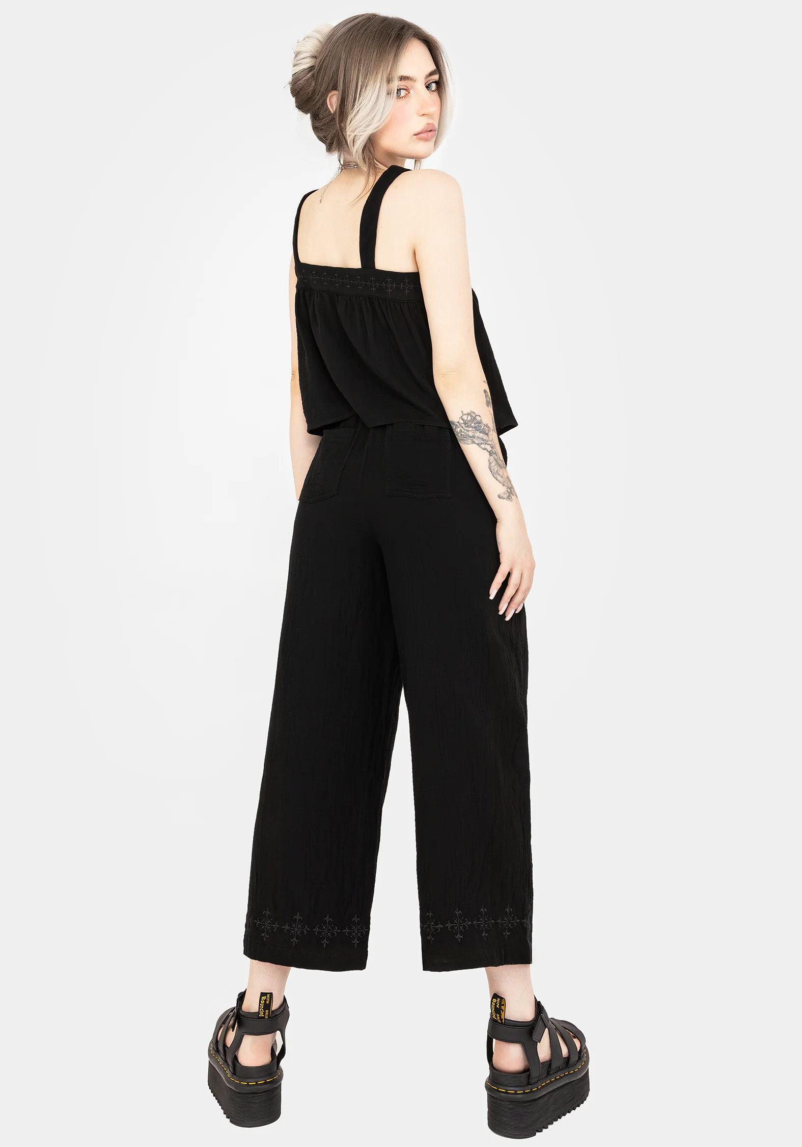 Damara Embroidered Cotton Culottes - Image 3