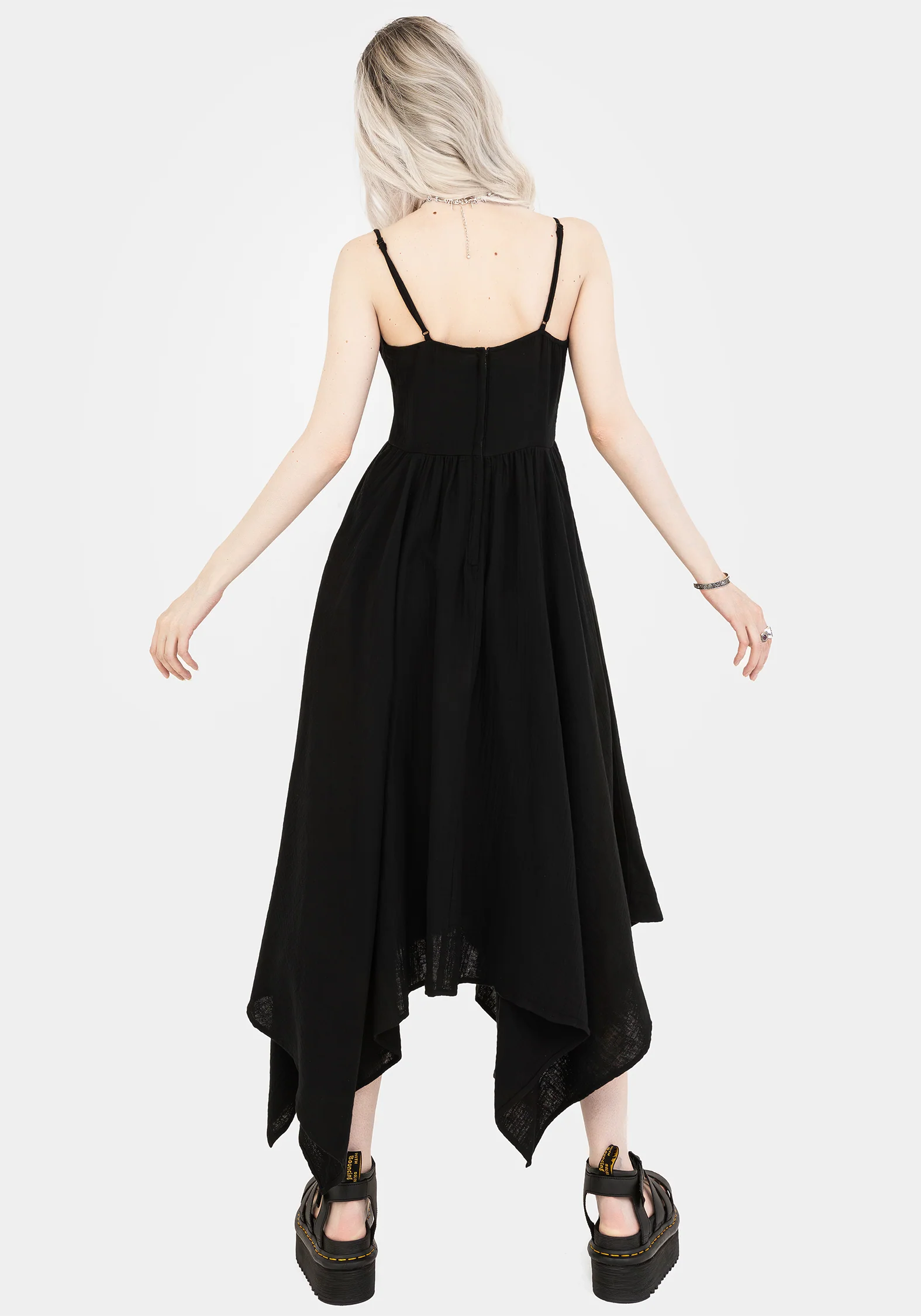 Damara Embroidered Cotton Hanky Hem Midaxi Dress - Image 4