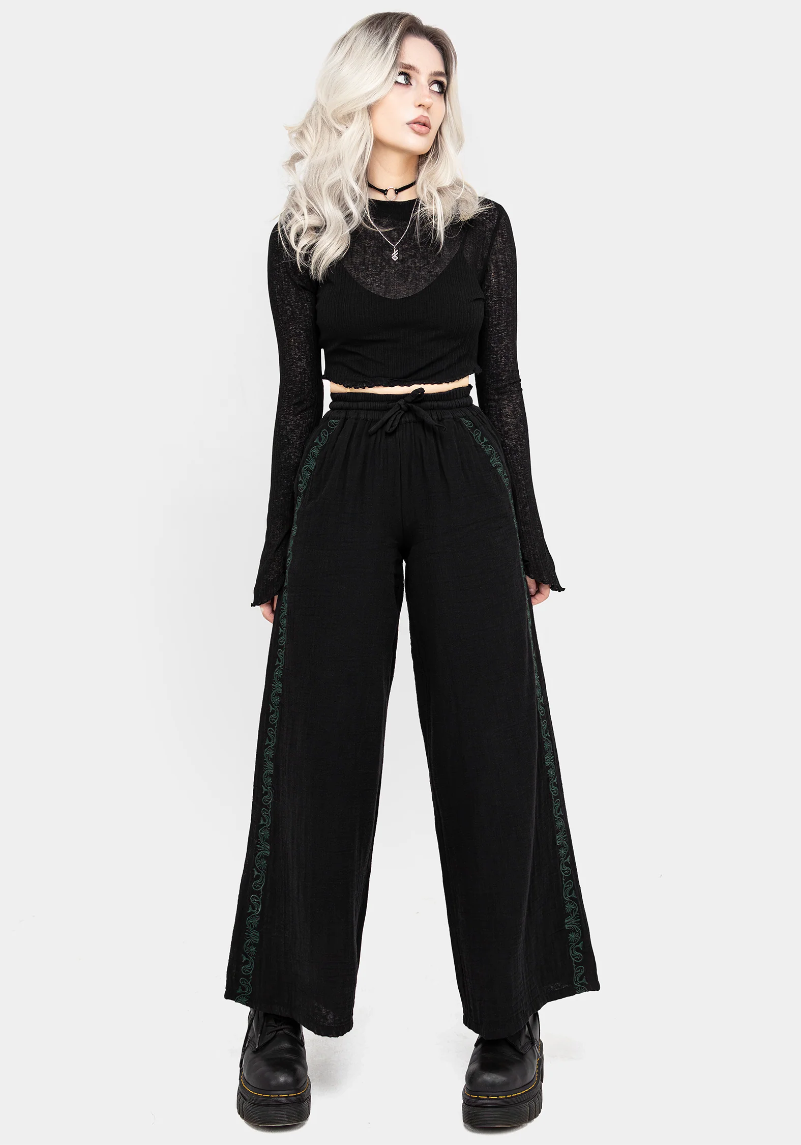 Damiana Embroidered Cotton Trousers - Image 8