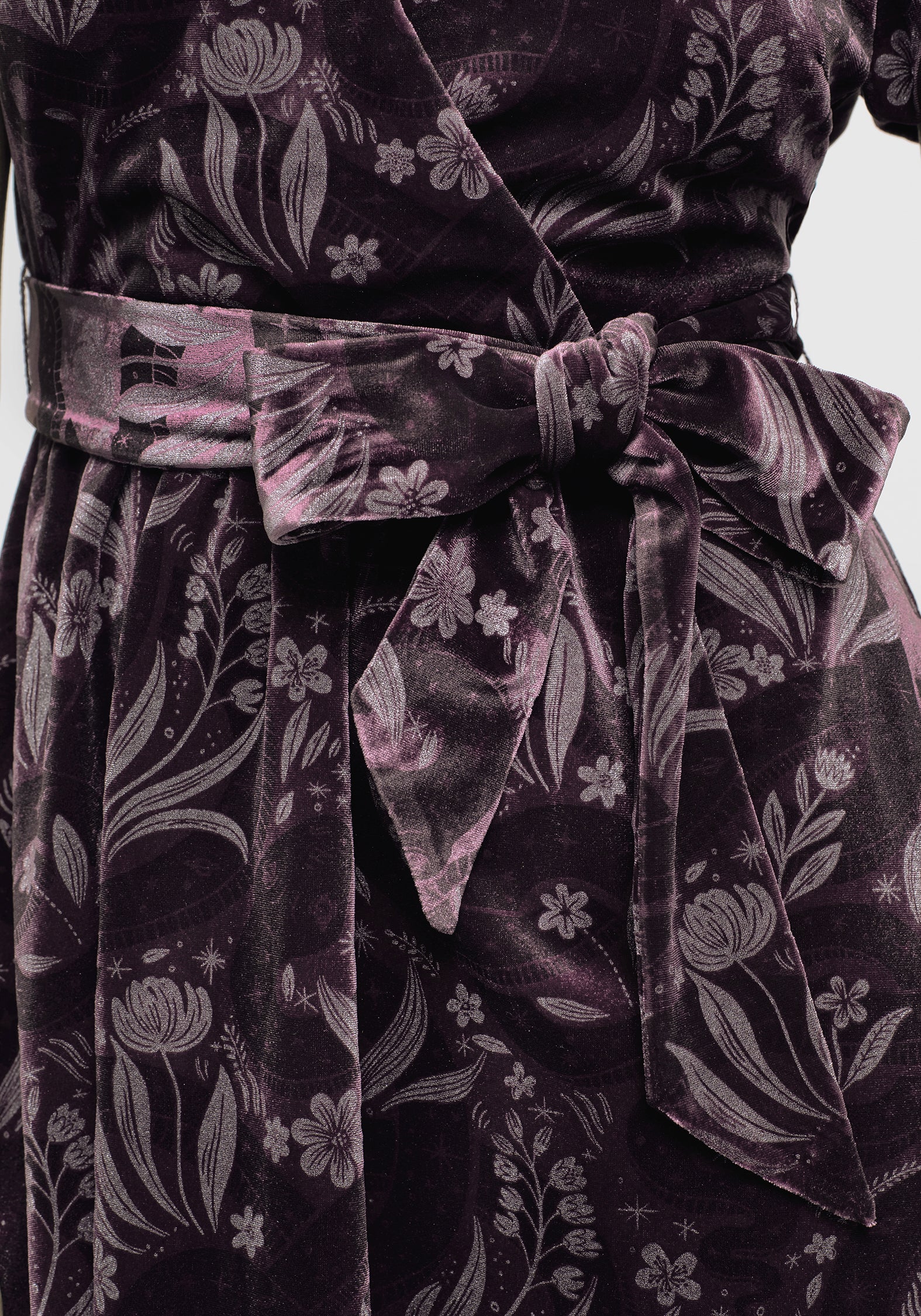 Deception Snake Foil Print Velour Mini Wrap Dress - Image 2