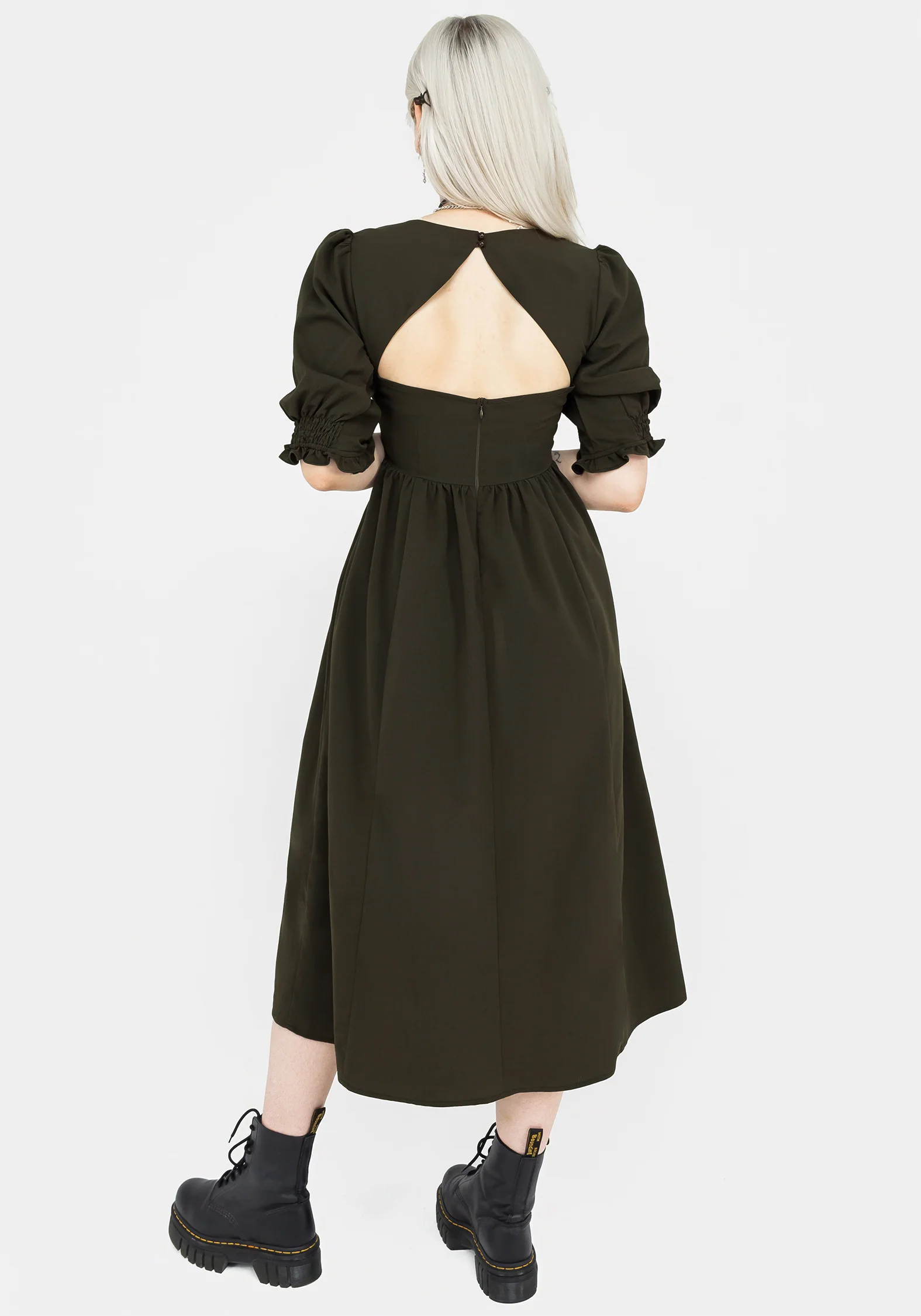 Divination Textured Midi Dress - Green - Image 3