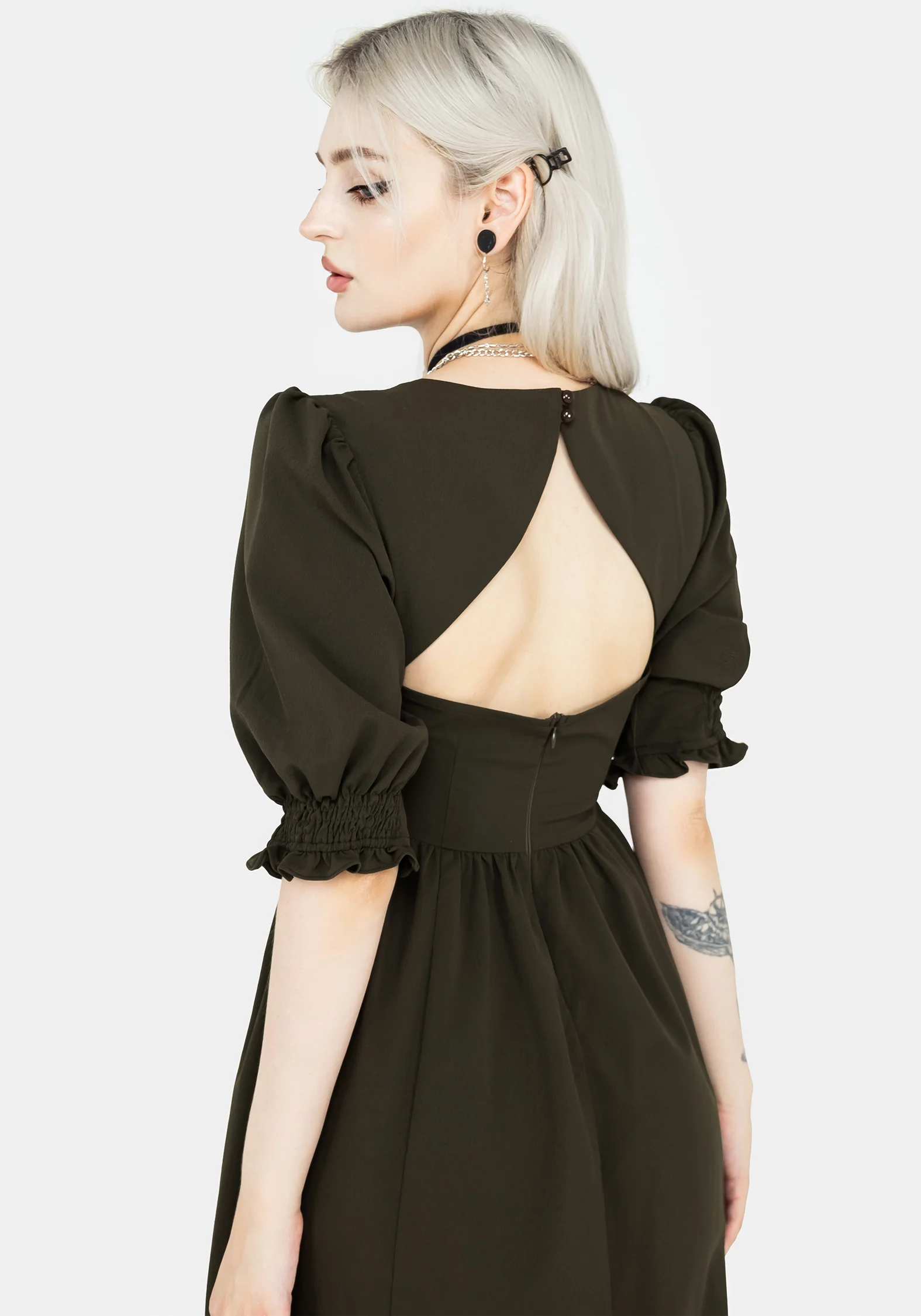 Divination Textured Midi Dress - Green - Image 7