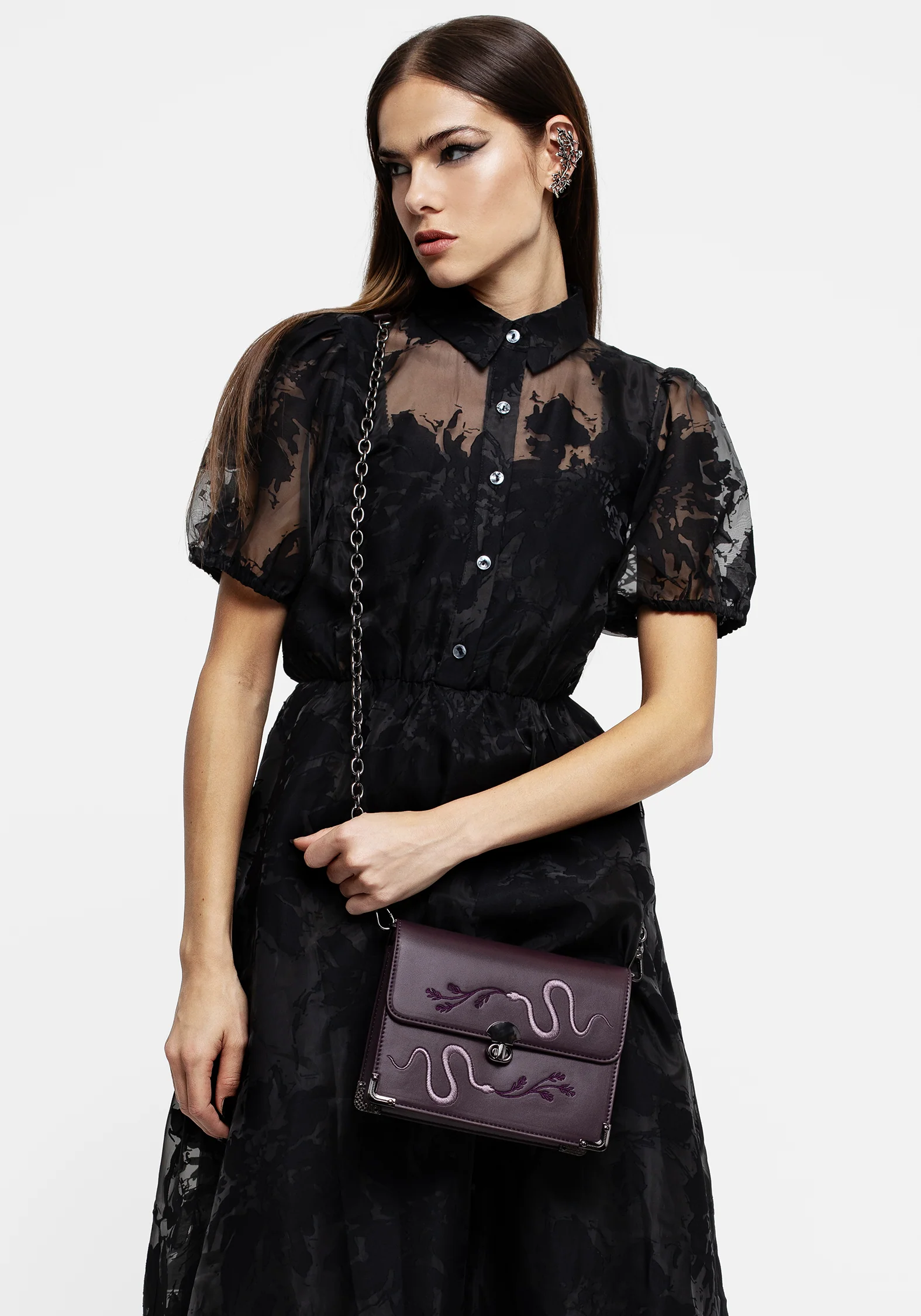Dominion Embroidered Shoulder Bag - Image 6